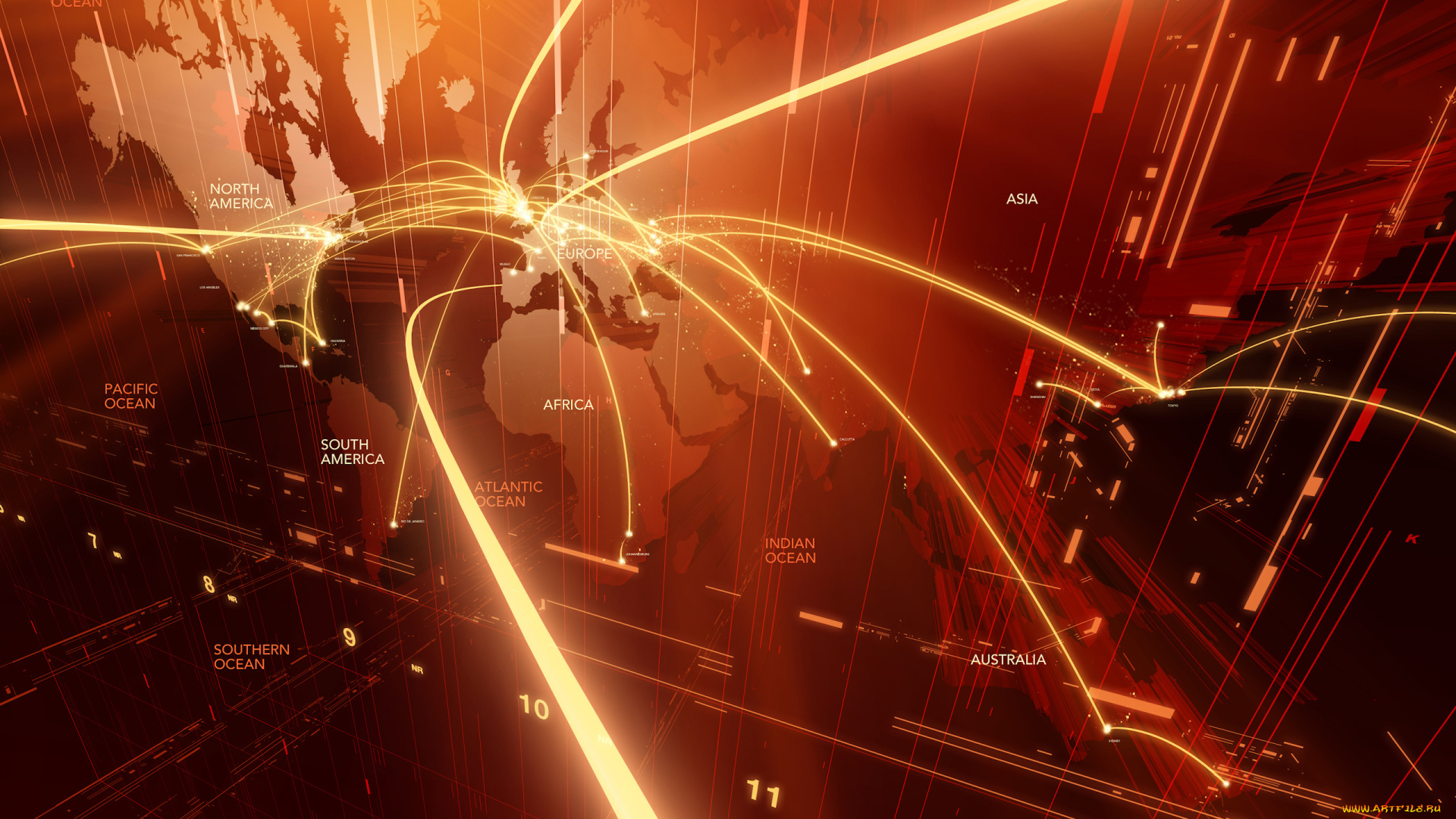 3д, графика, другое, , other, мир, карта, названия, цифры, линии, маршруты