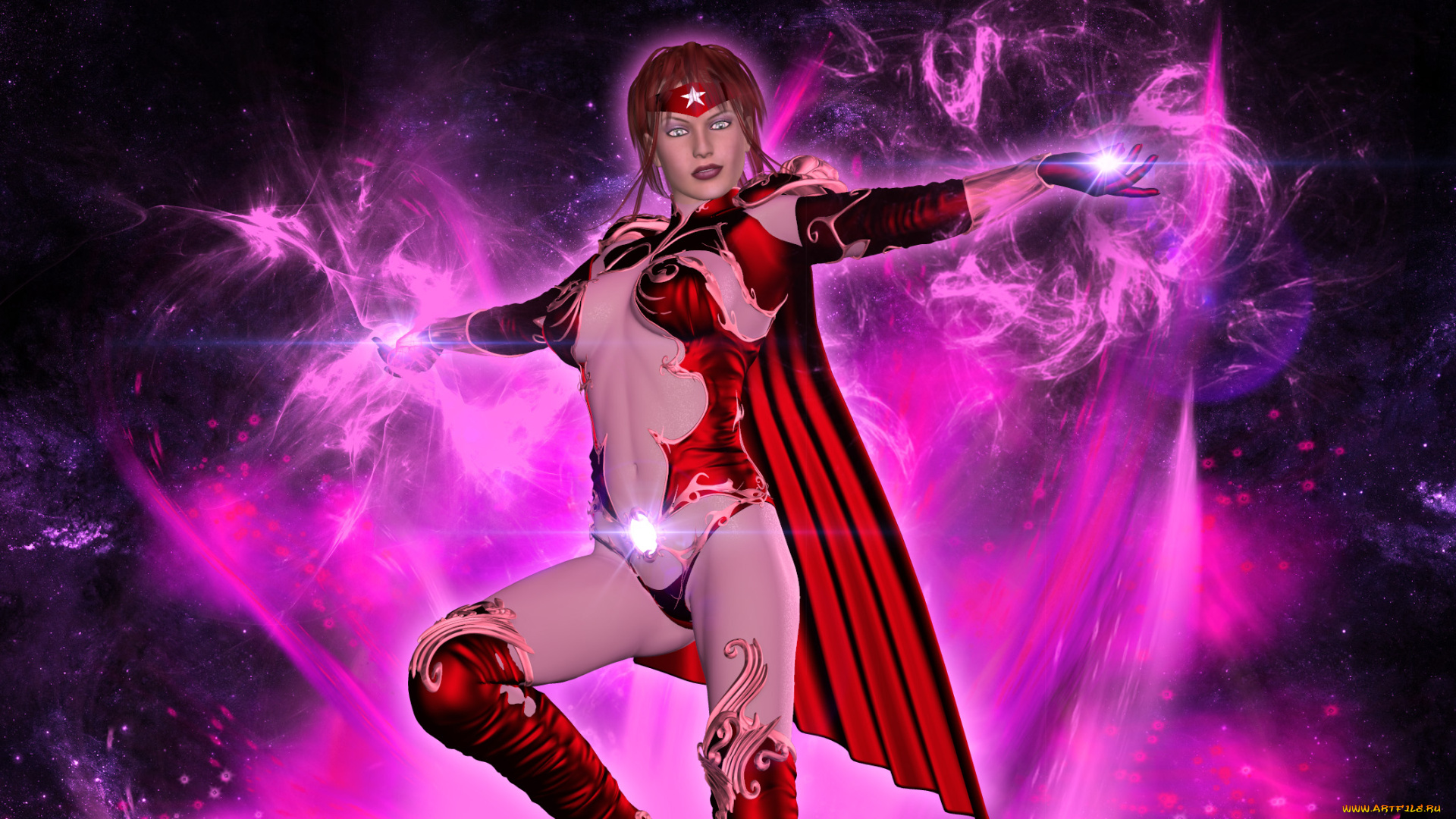 3д, графика, фантазия, , fantasy, девушка, магия, фон, взгляд