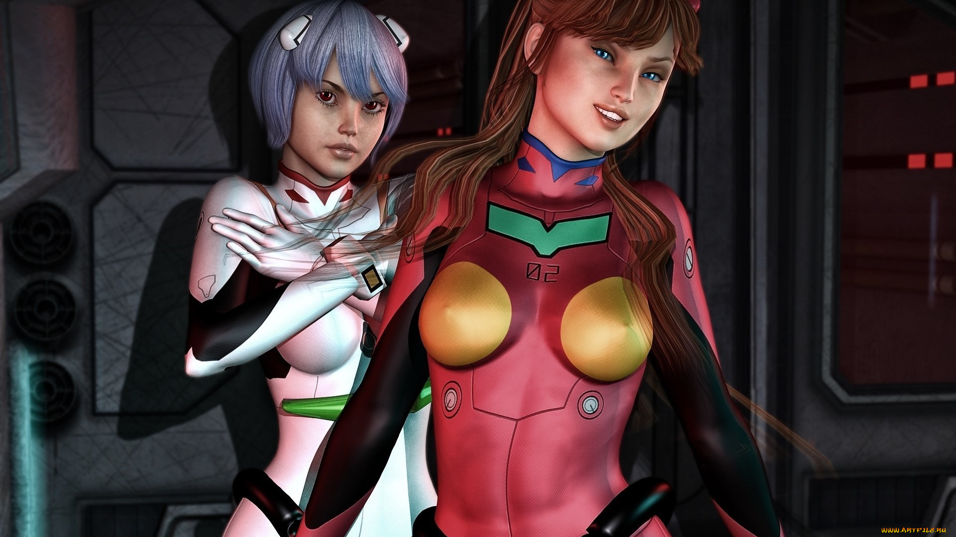 3д, графика, фантазия, , fantasy, девушки, взгляд, фон, улыбка