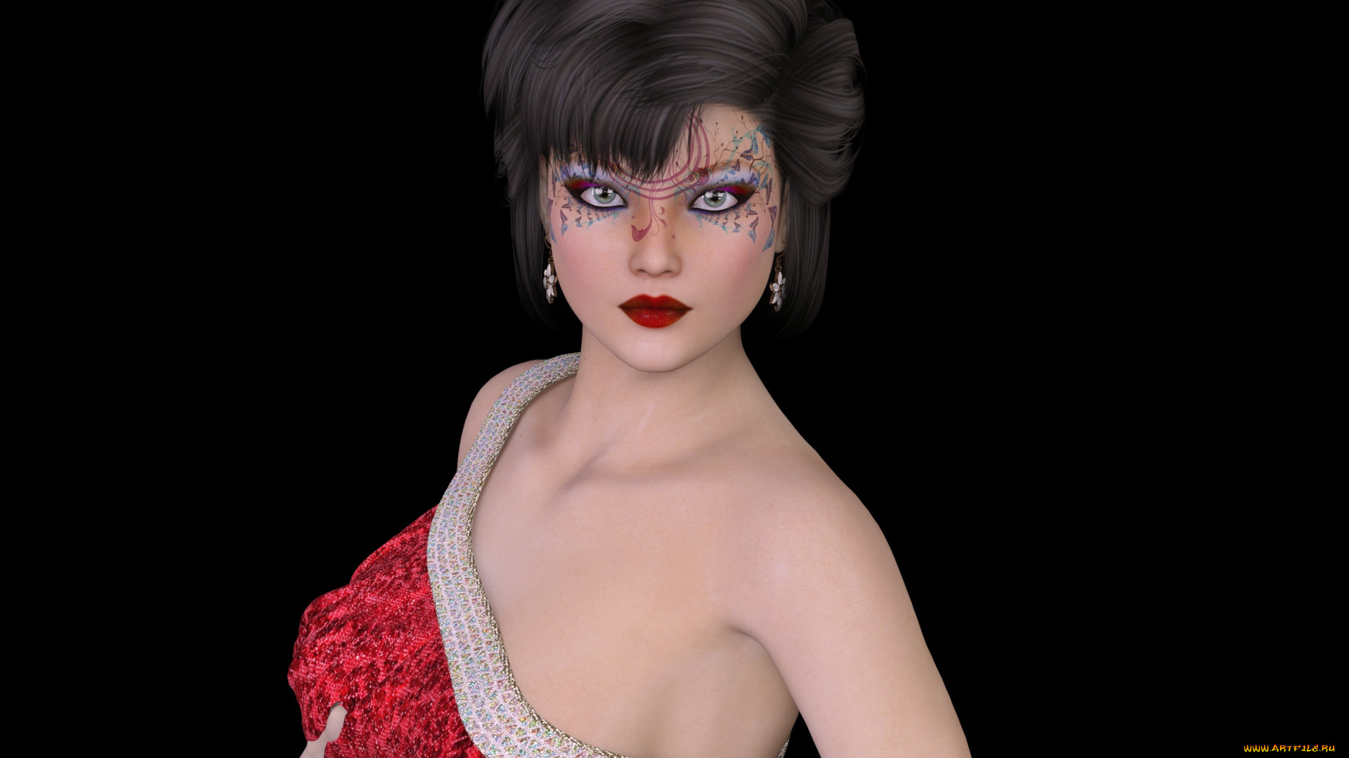 3д, графика, люди, , people, девушка, взгляд, фон