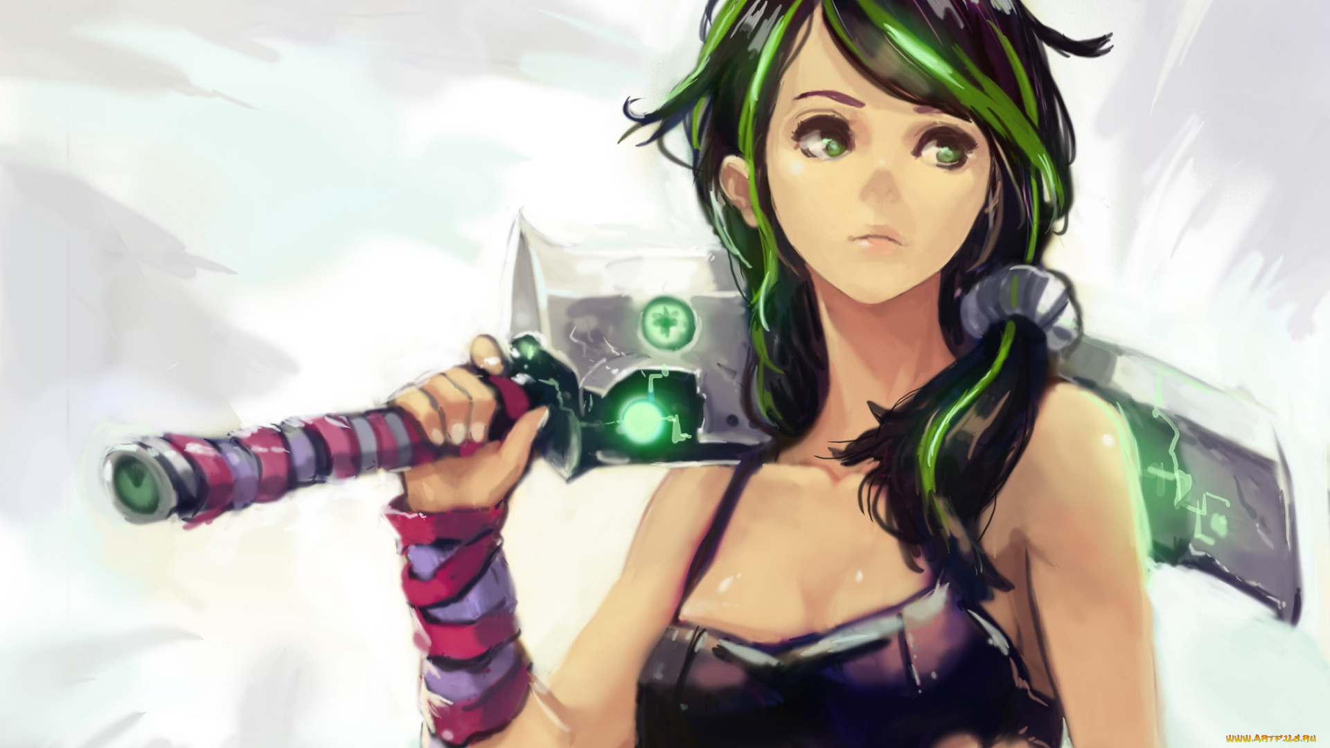 аниме, оружие, , техника, , технологии, okuto, меч, девушка, арт