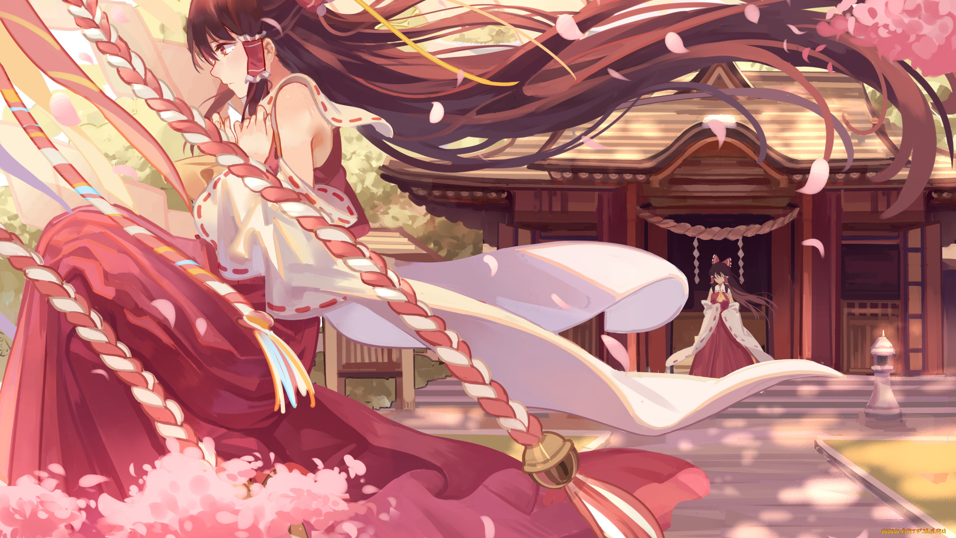 аниме, touhou, zicai, tang, hakurei, reimu, деакшка, арт