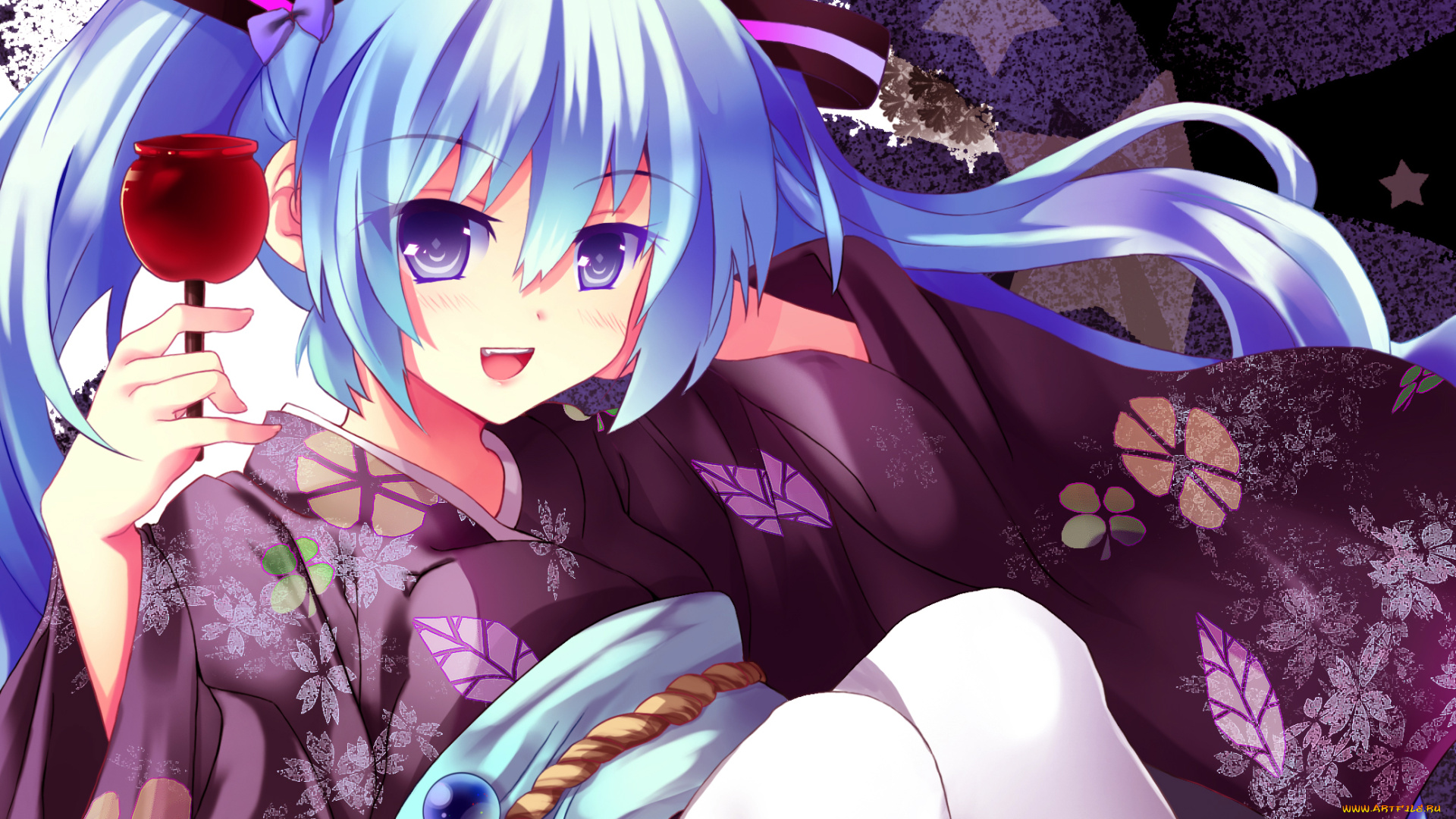 аниме, vocaloid, девочка, сладость, арт, hatsune, miku