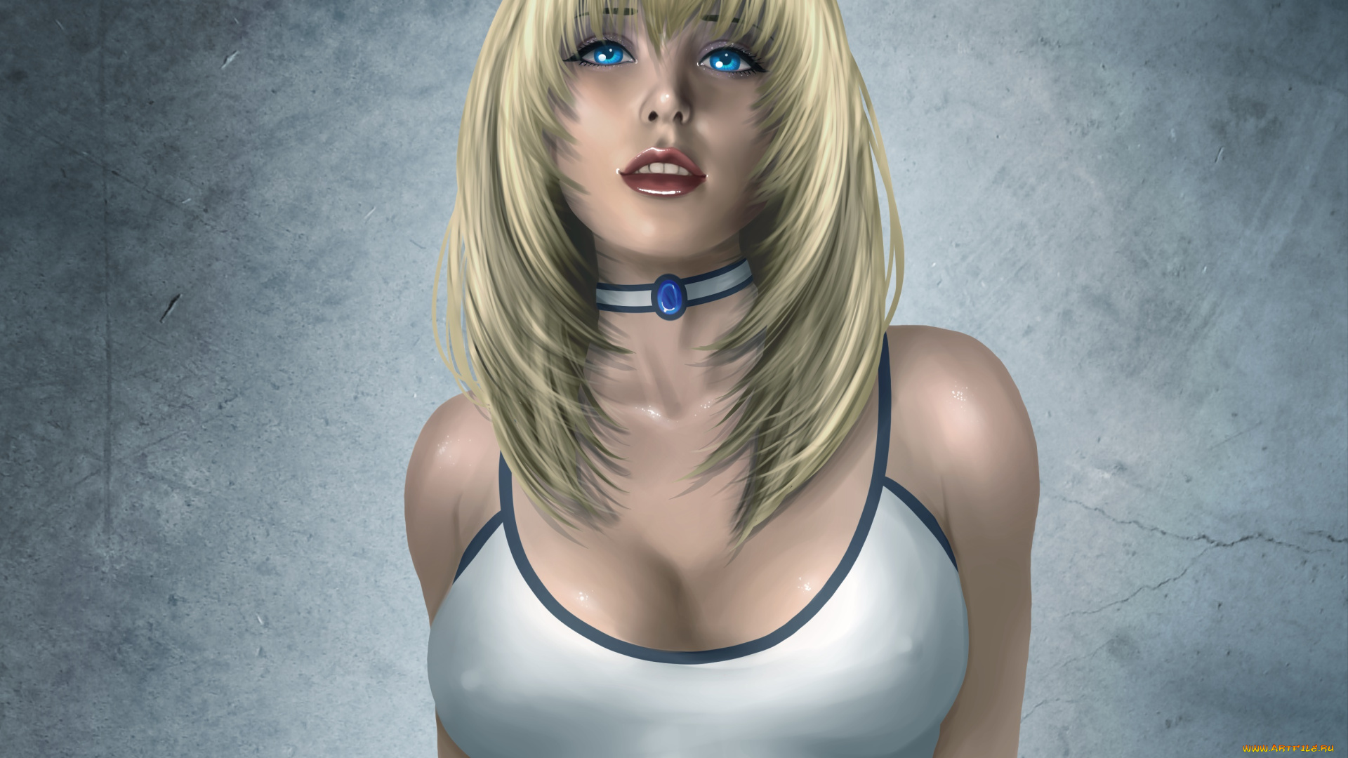 рисованное, люди, блондинка, фон, взгляд, девушка