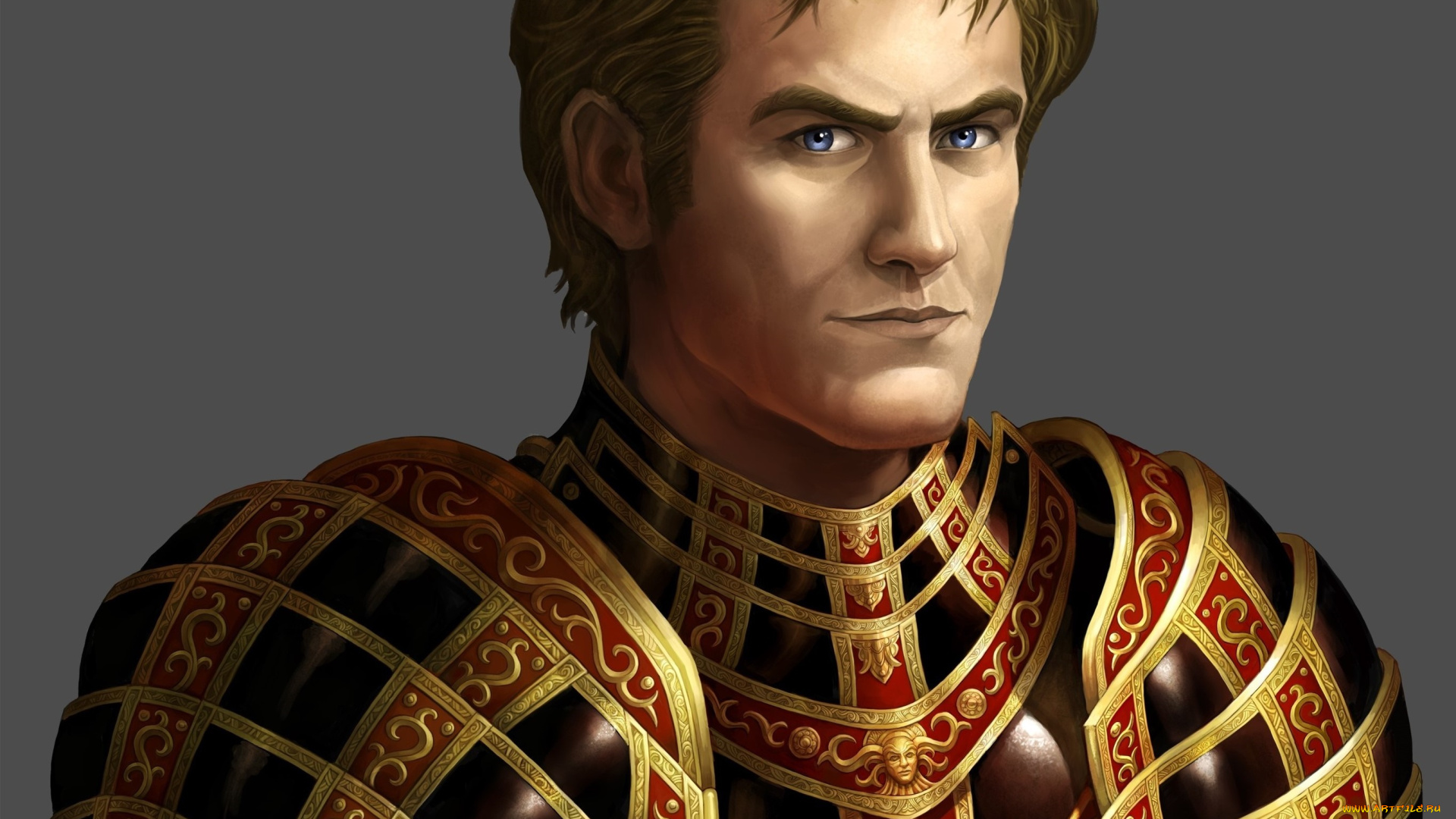 рисованное, люди, взгляд, мужчина, доспехи, фон