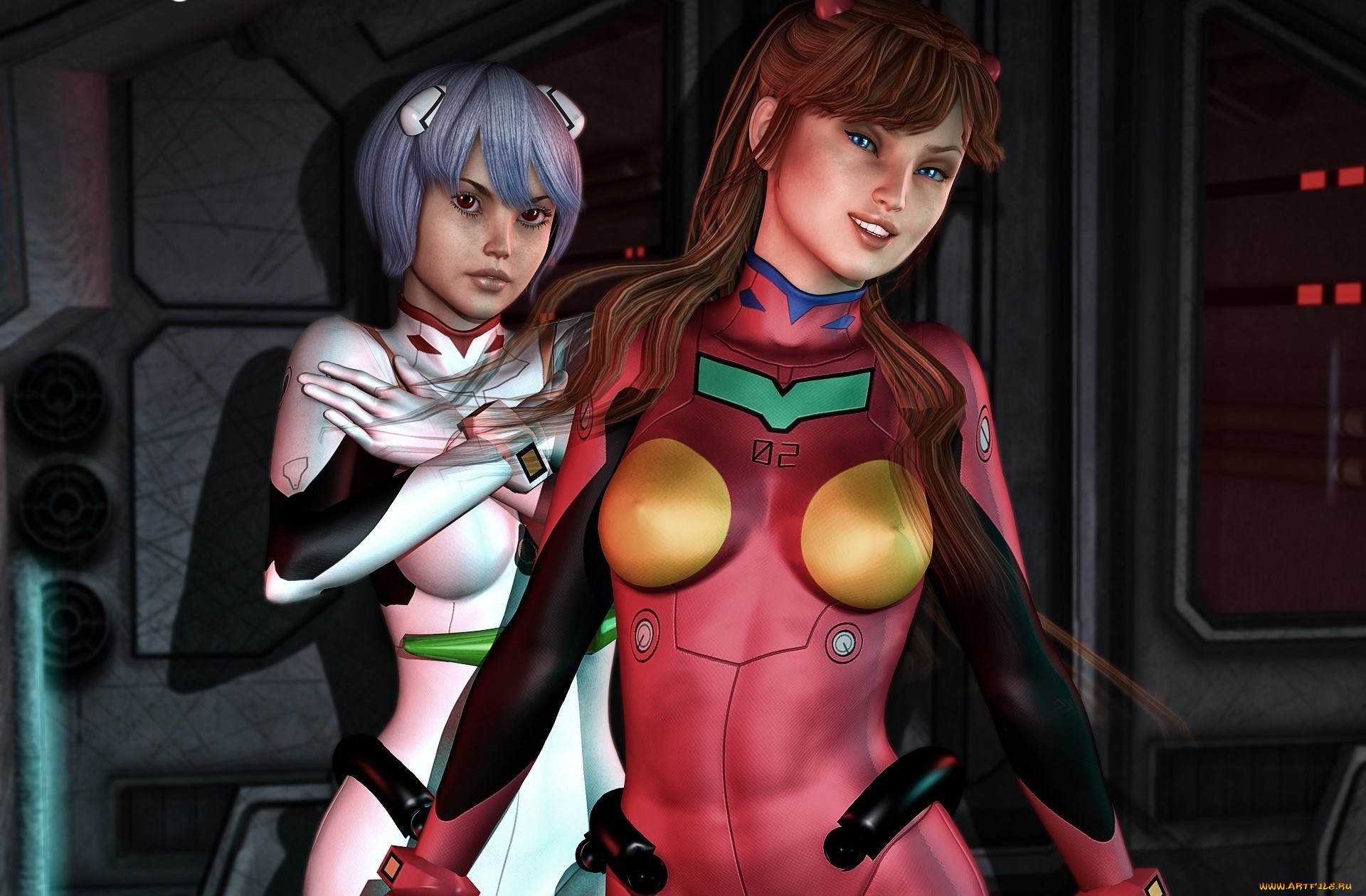 3д, графика, фантазия, , fantasy, девушки, взгляд, фон, улыбка