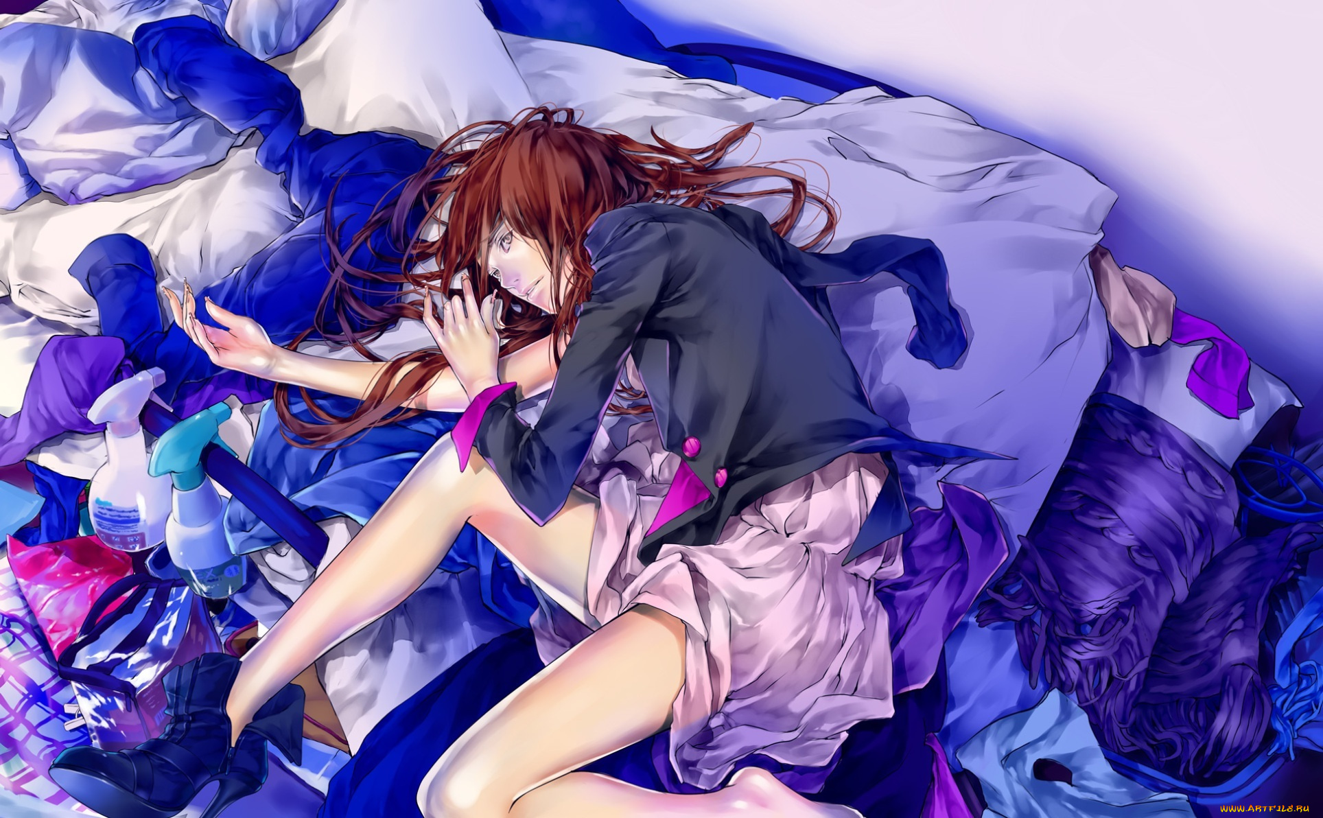 аниме, final, fantasy, zunko, final, fantasy, hecatoncheir, арт, лежит, девушка, anime