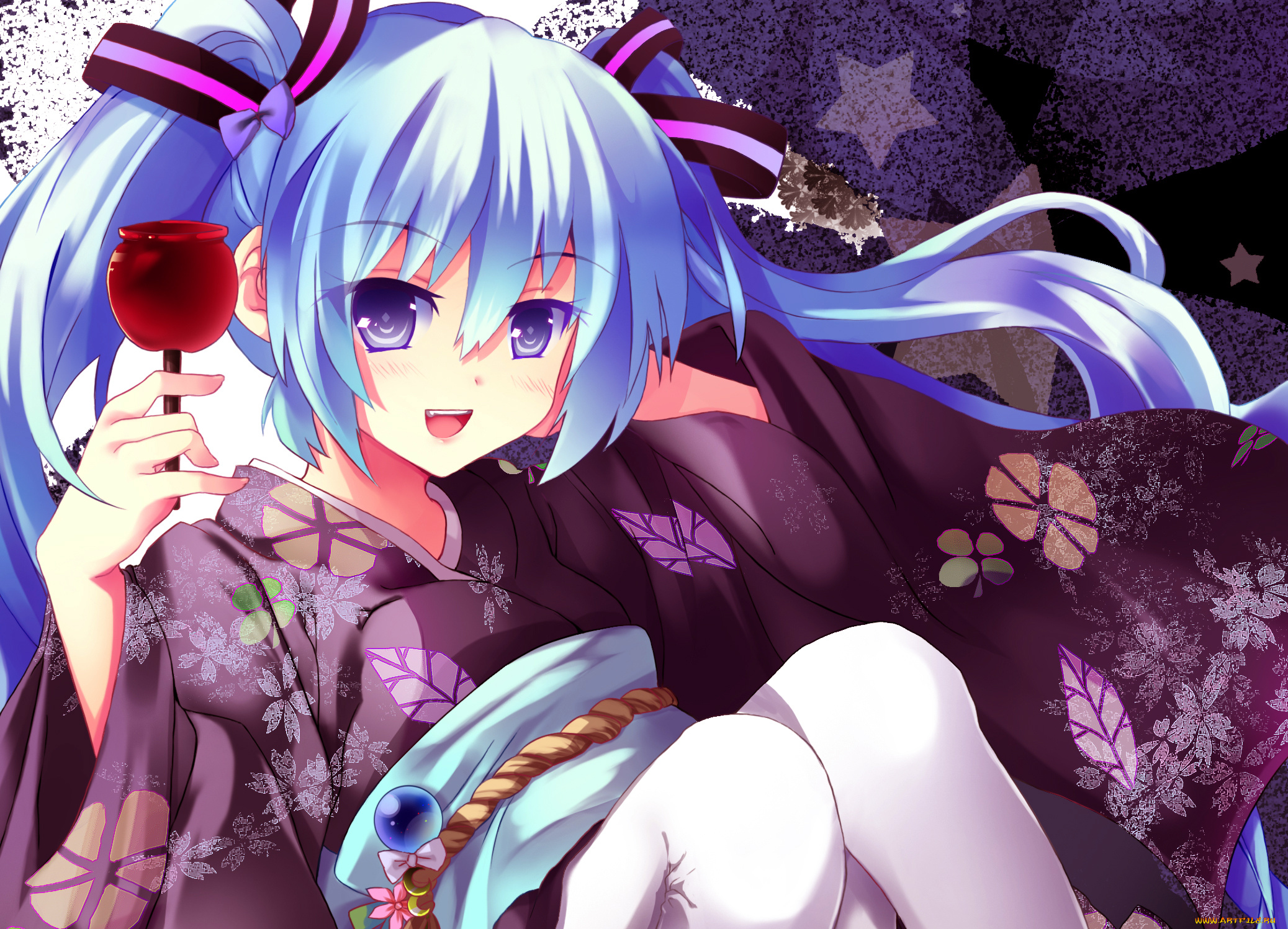 аниме, vocaloid, девочка, сладость, арт, hatsune, miku