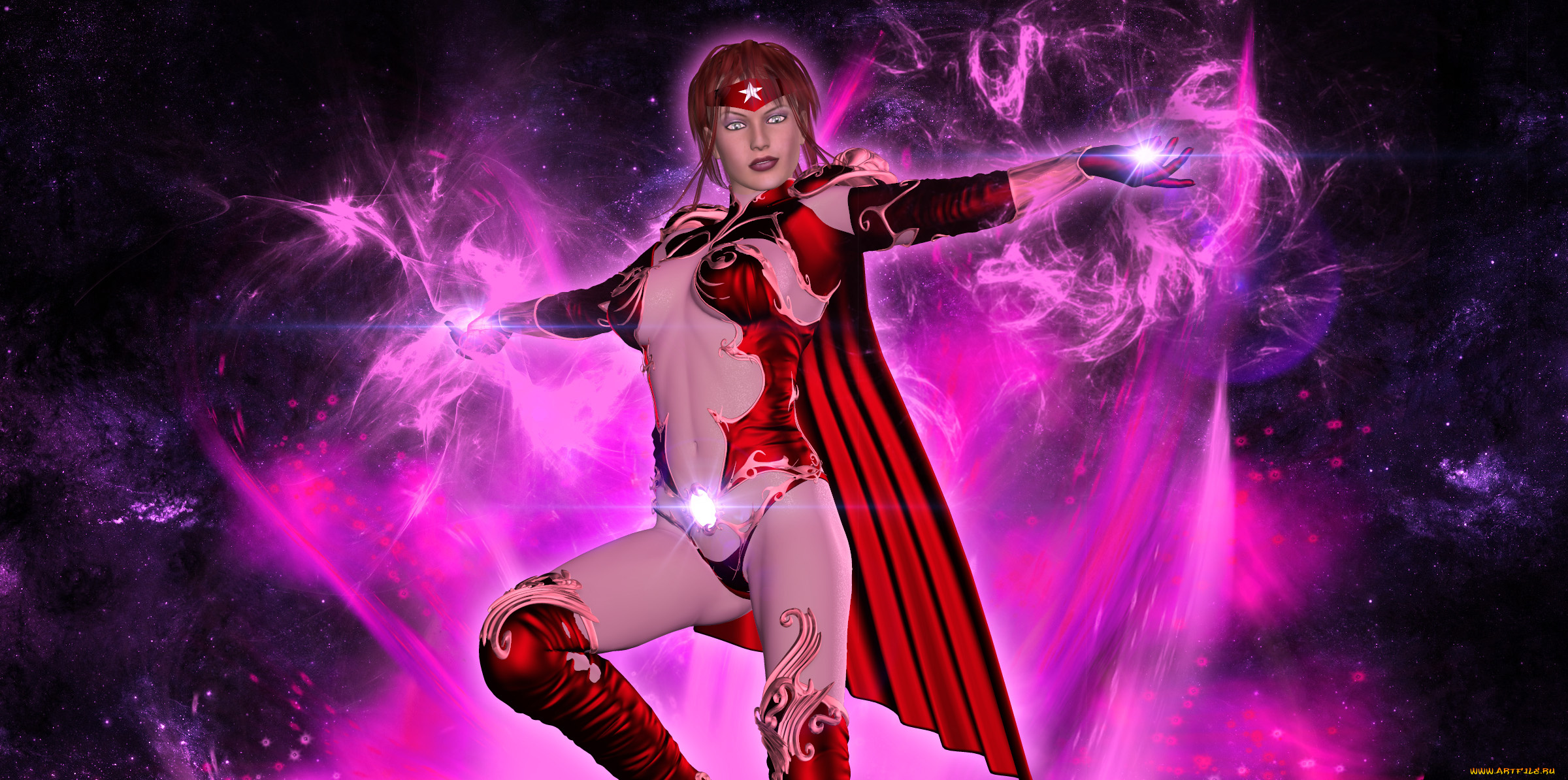 3д, графика, фантазия, , fantasy, девушка, магия, фон, взгляд