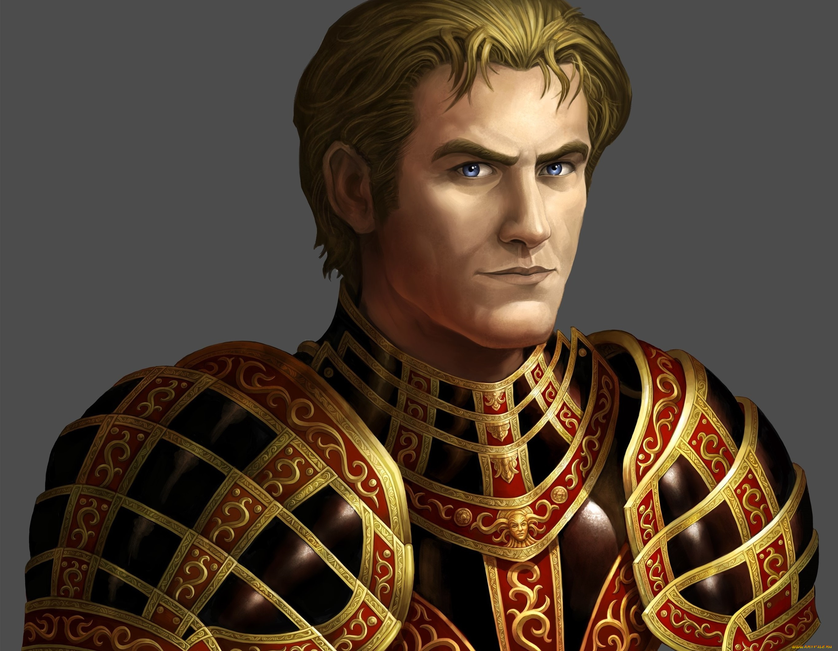 рисованное, люди, взгляд, мужчина, доспехи, фон