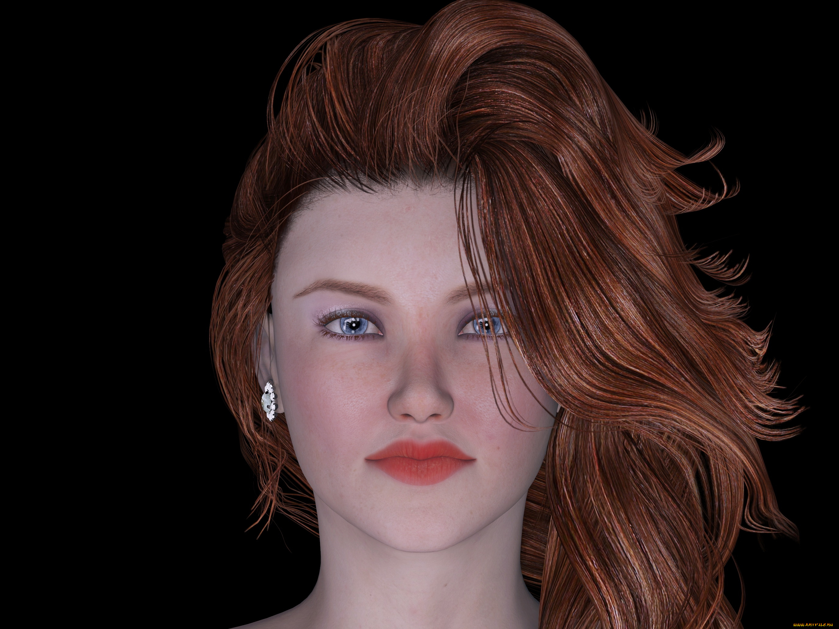 3д, графика, портрет, , portraits, девушка, взгляд, фон