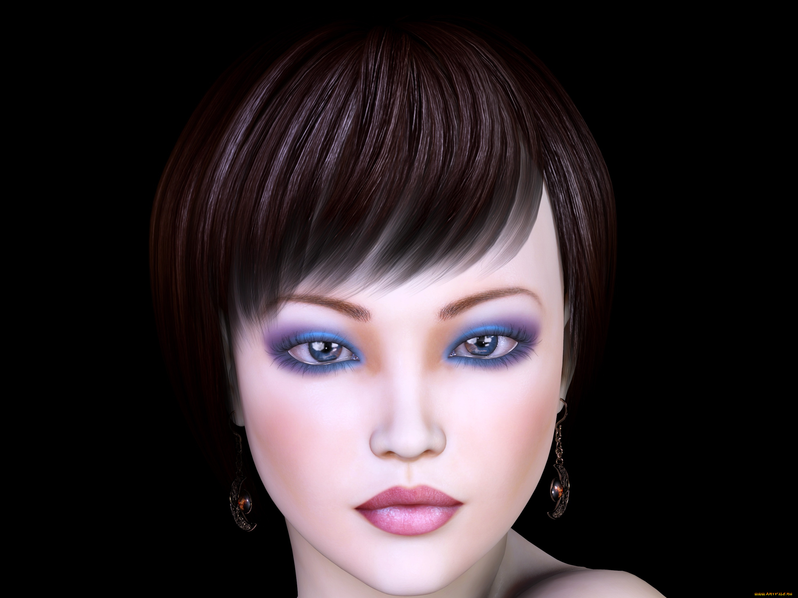 3д, графика, портрет, , portraits, девушка, взгляд, фон