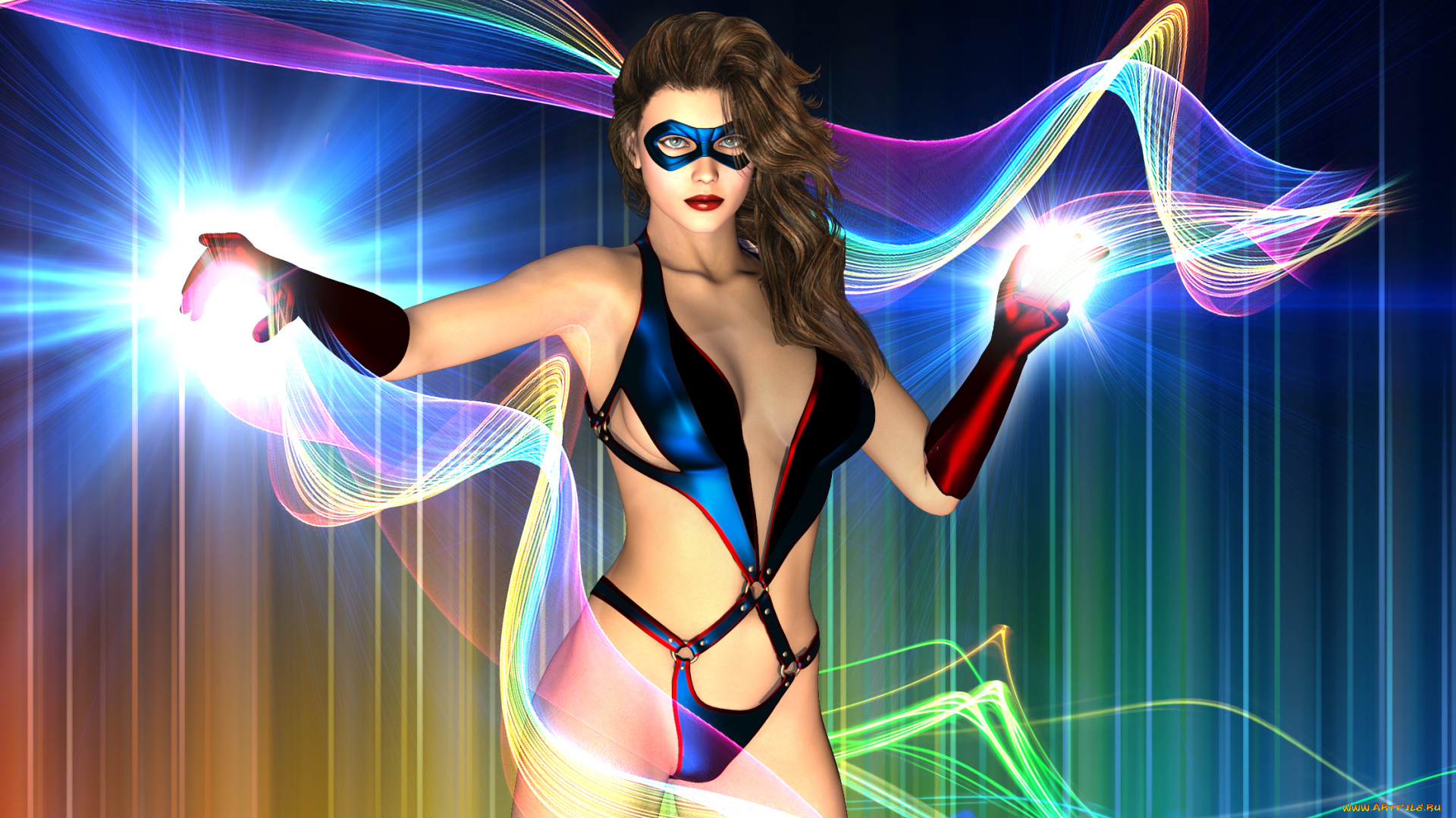 3д, графика, фантазия, , fantasy, фон, взгляд, девушка