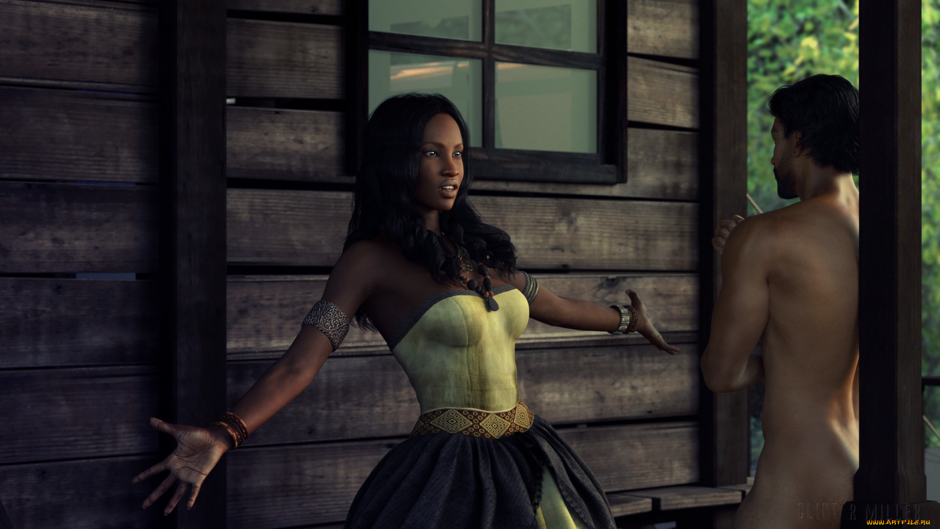 3д, графика, люди, , people, девушка, взгляд, фон