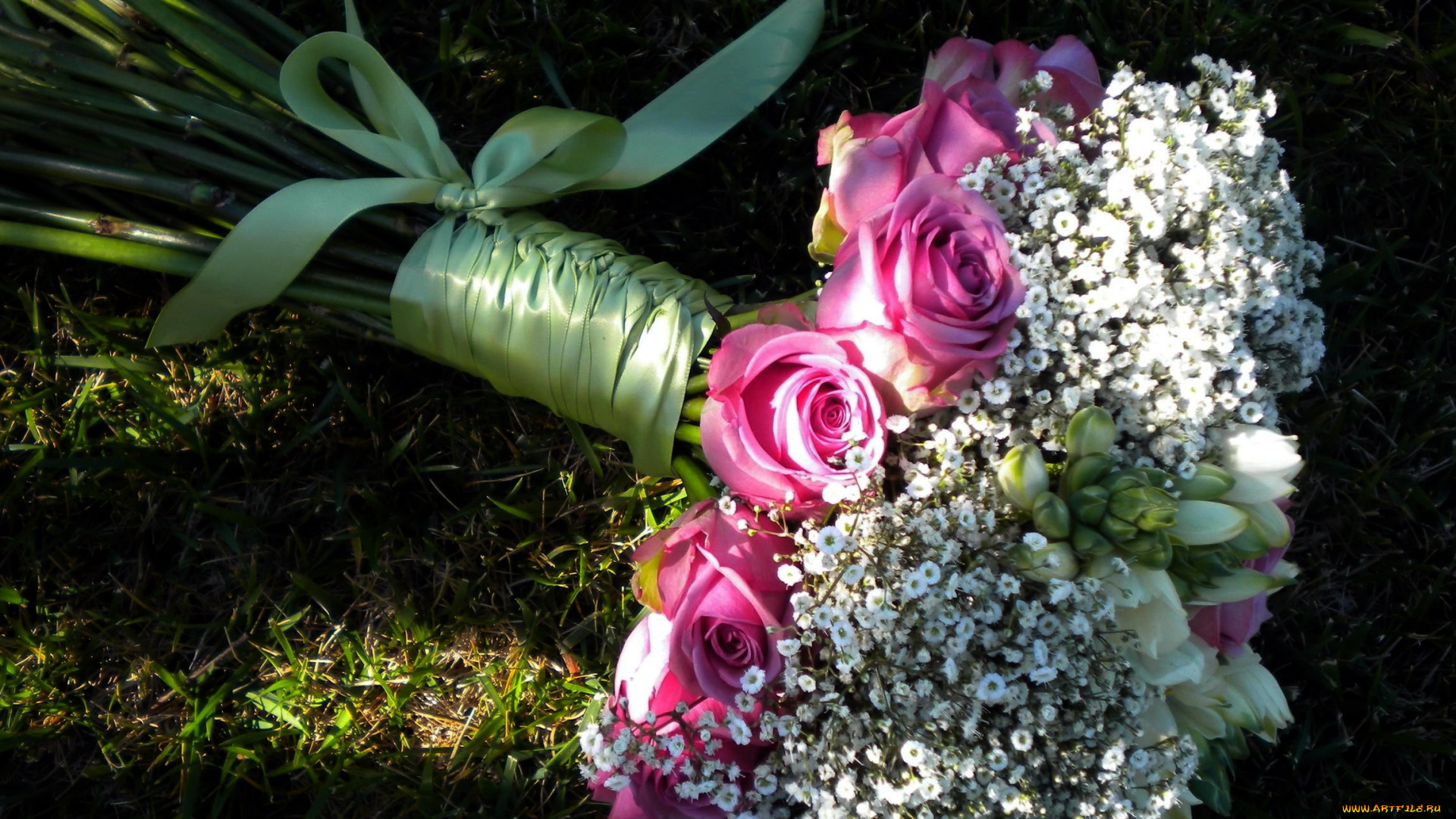 цветы, букеты, , композиции, розы, бант