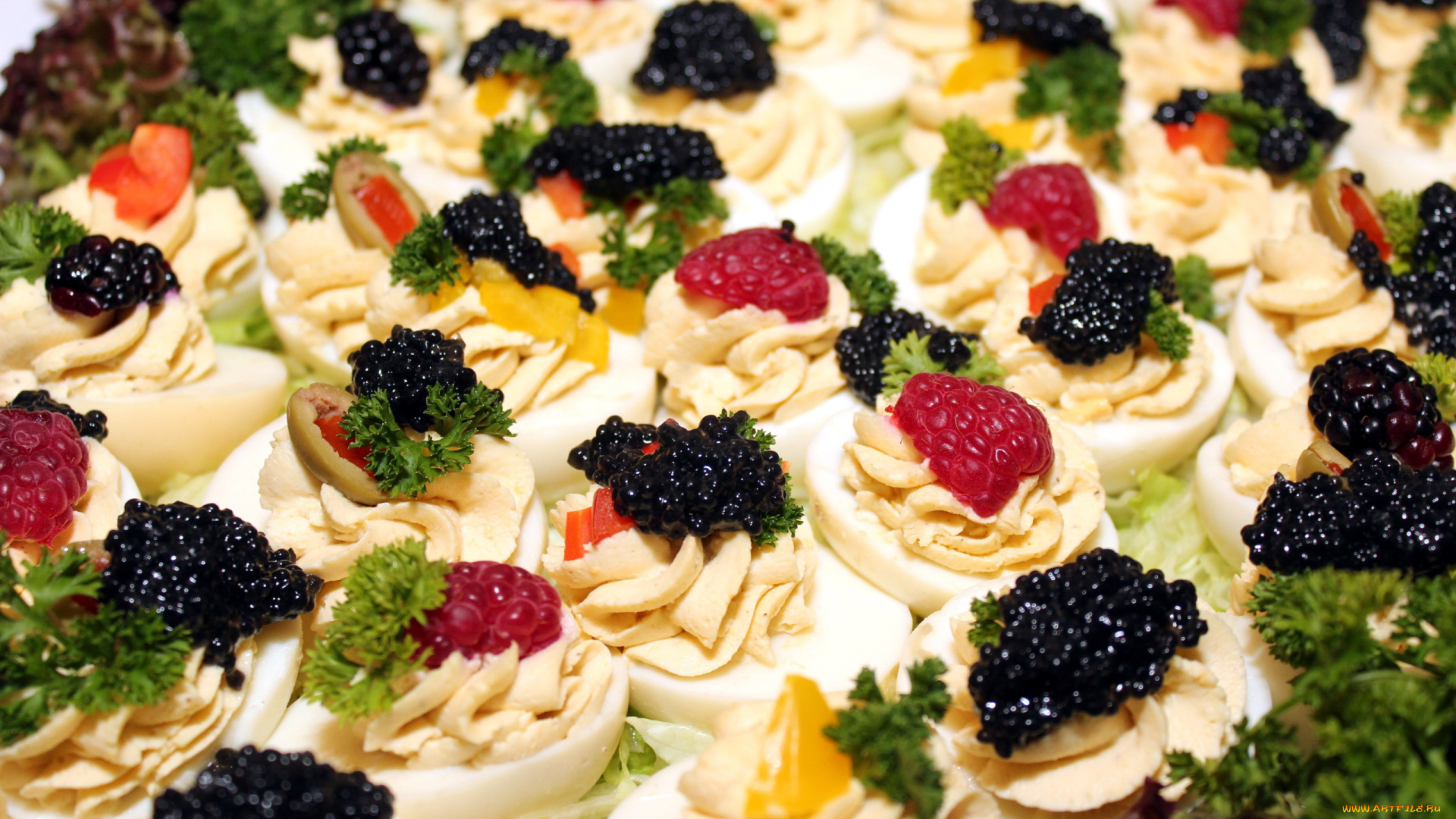 еда, Яичные, блюда, малина, икра