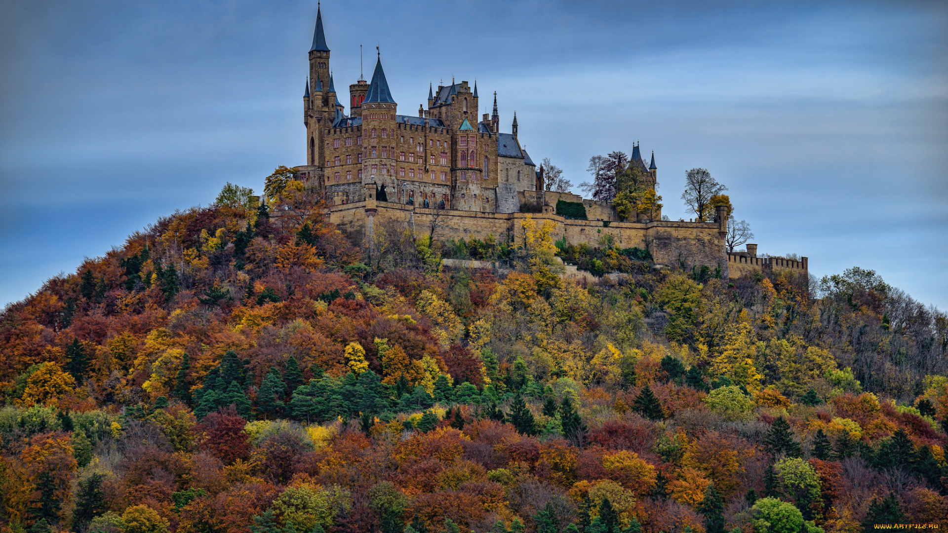 hohenzollern, castle, города, замки, германии, замок, холм