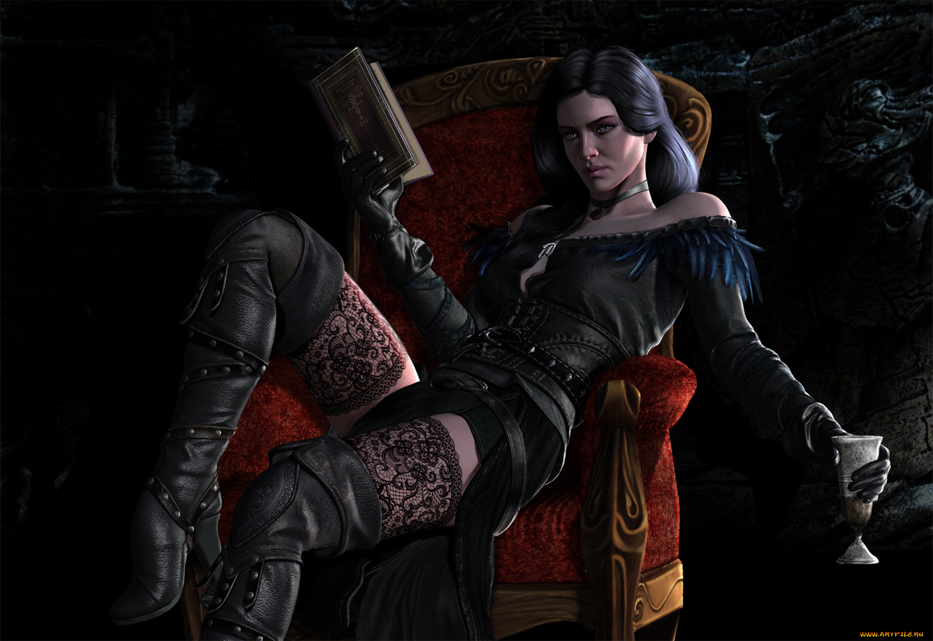 видео, игры, the, witcher, 3, , wild, hunt, yennefer, книга, of, vengerberg, вино, the, witcher, 3, wild, hunt, девушка, yenna, yen, кресло