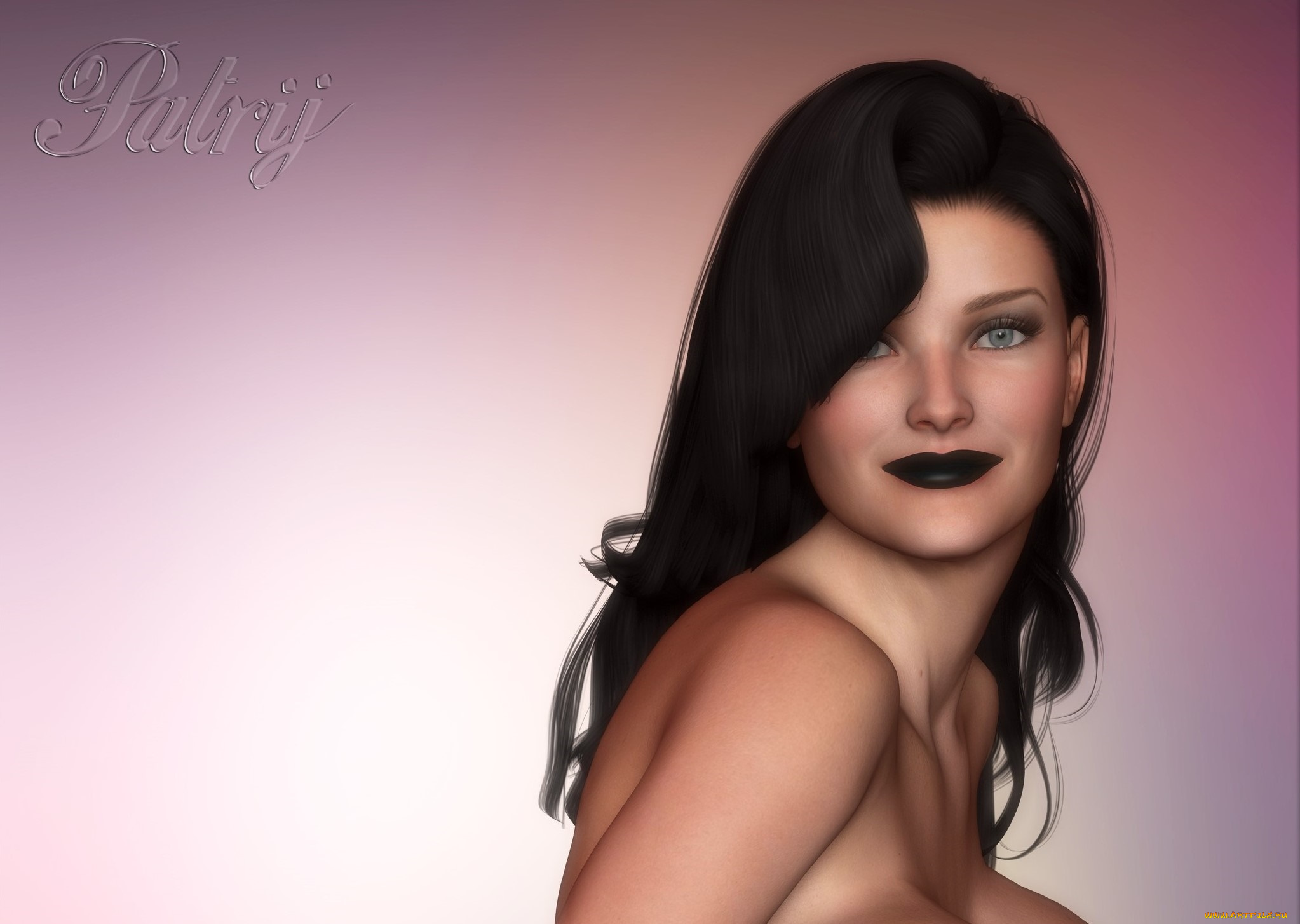 3д, графика, портрет, , portraits, взгляд, девушка, фон