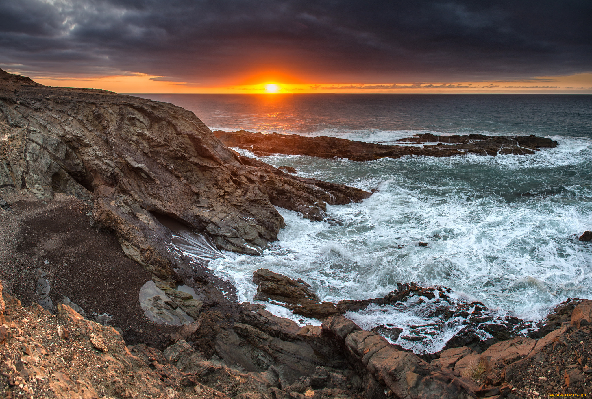 природа, побережье, море, берег