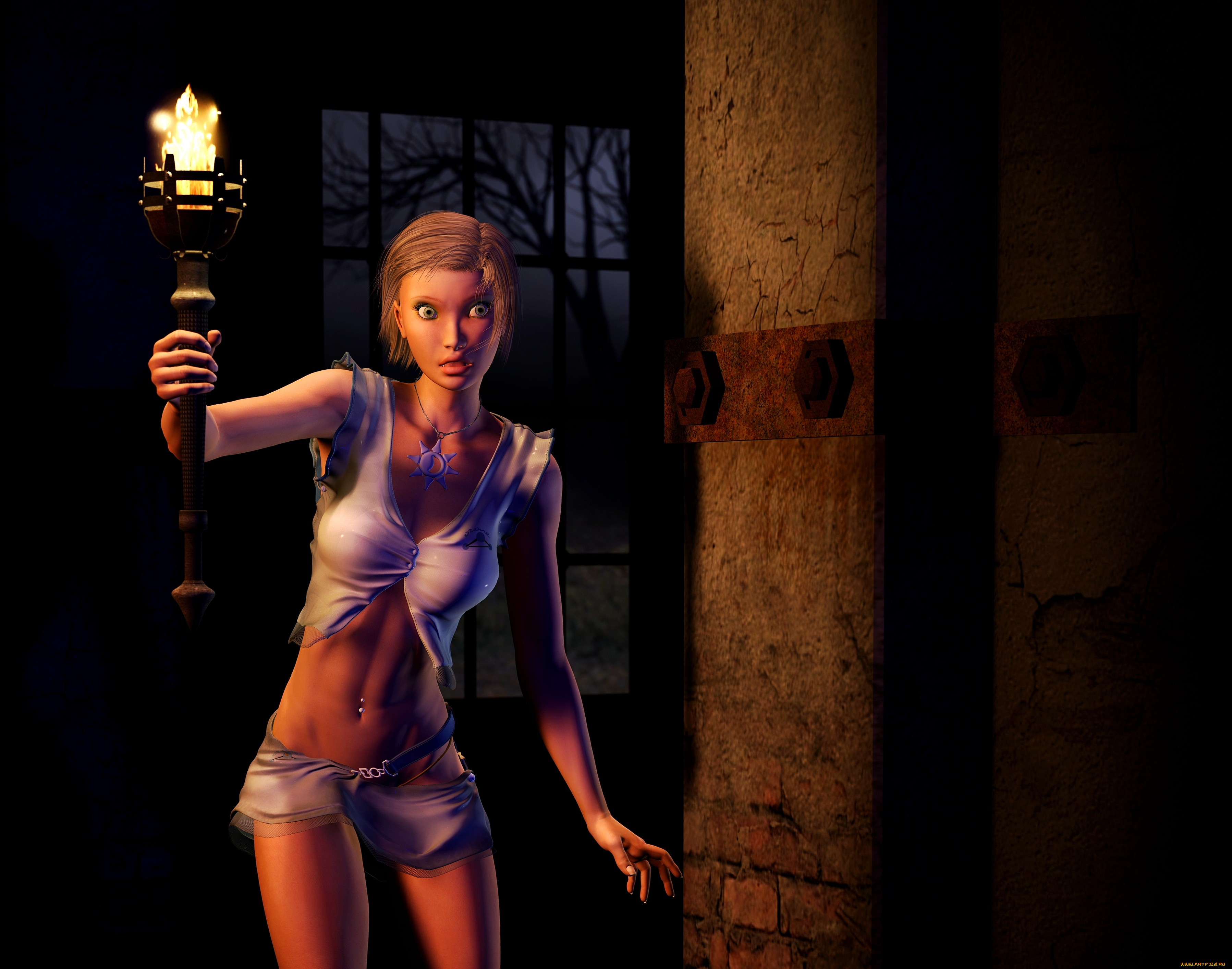 3д, графика, фантазия, , fantasy, взгляд, фон, девушка