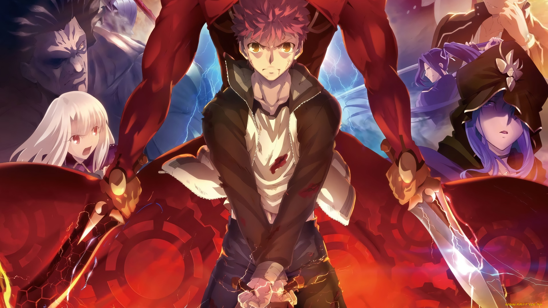 аниме, fate, stay, night, парень, фон, взгляд