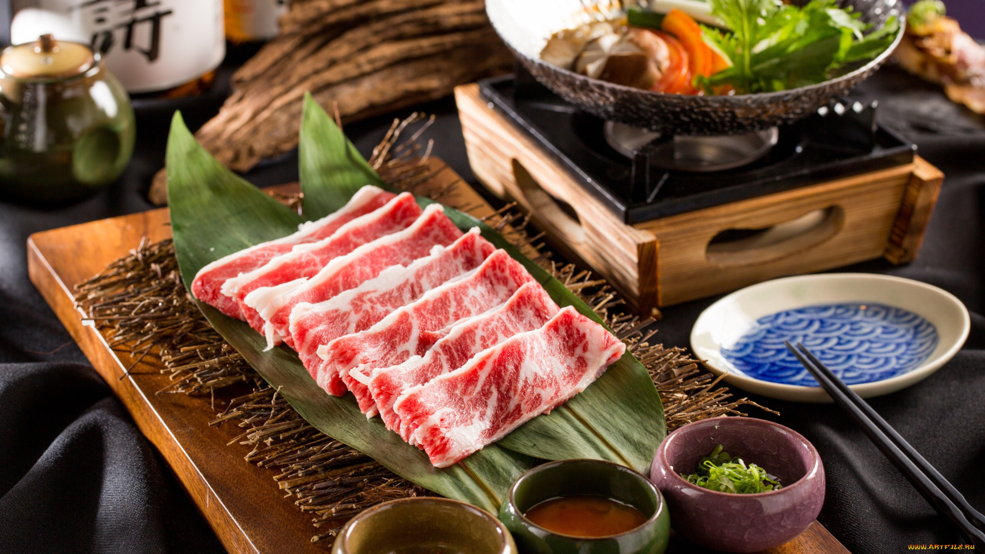 еда, разное, овощи, соус, мясо