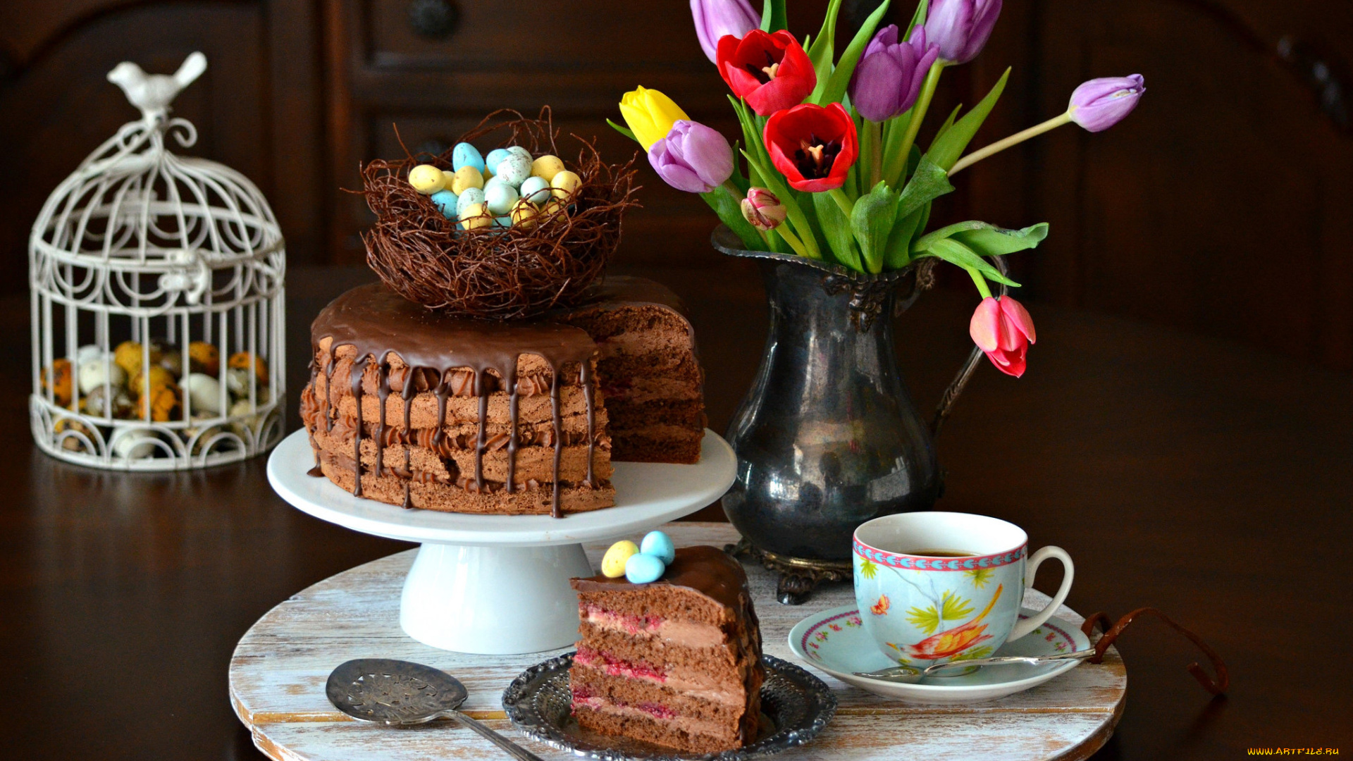 еда, торты, цветы, аппетитный, вкусный, тортик