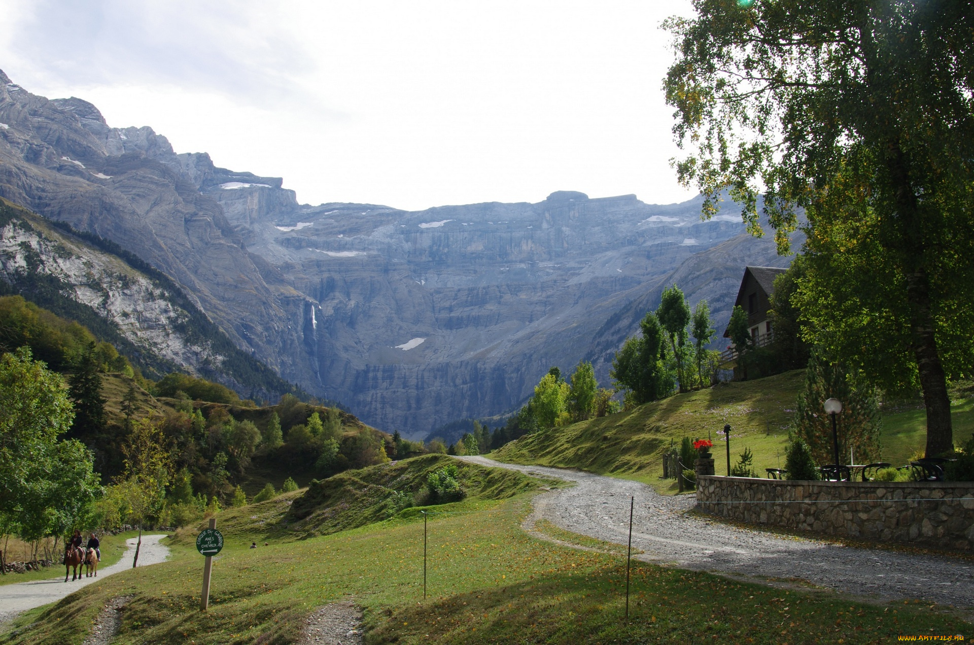 франция, природа, дороги, деревья, горы, дом