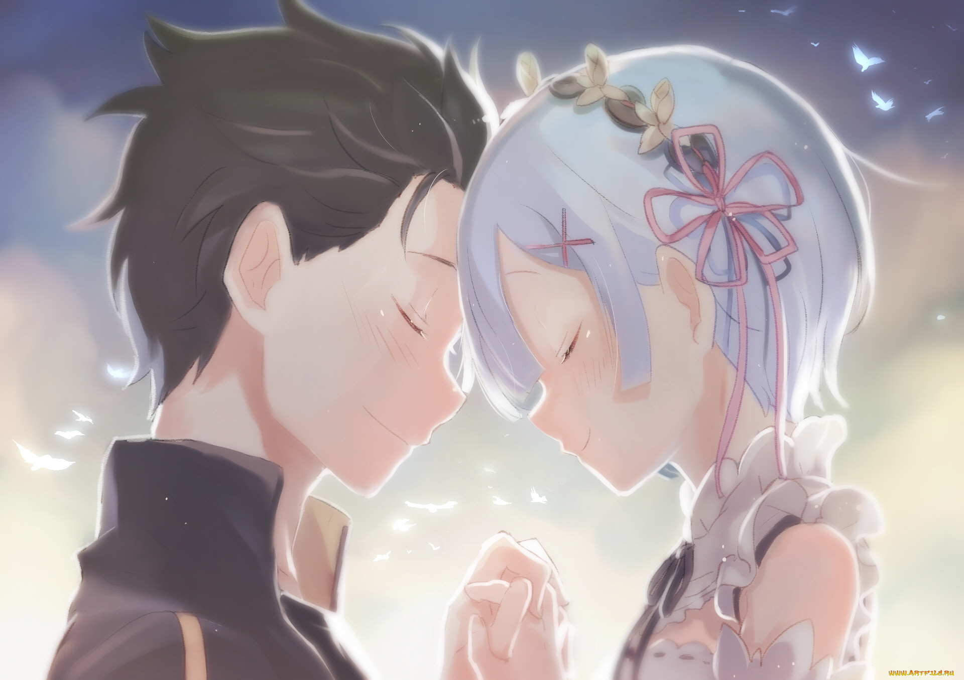 аниме, re, , zero, kara, hajimeru, isekai, seikatsu, пара