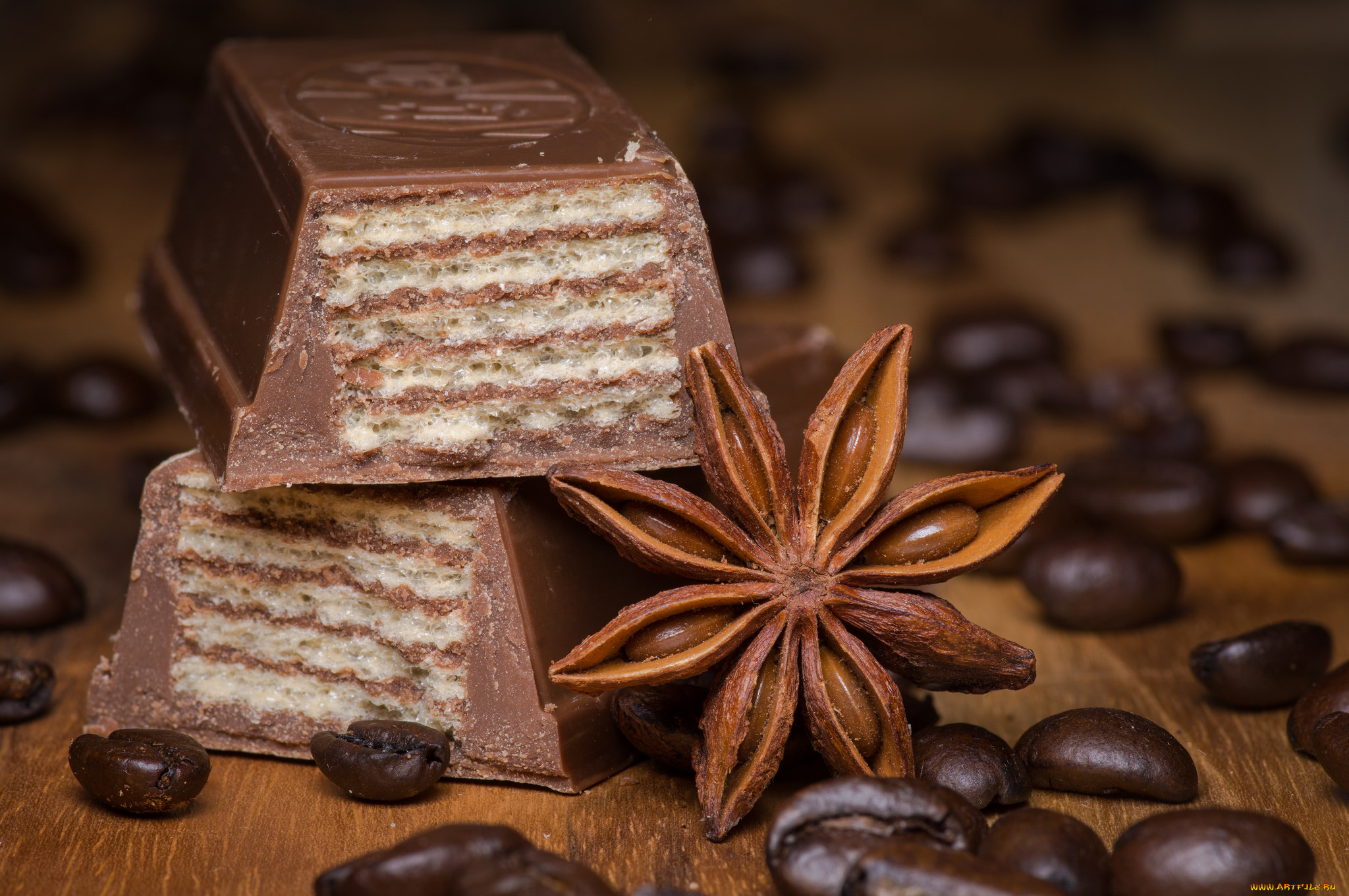 еда, конфеты, , шоколад, , сладости, корица, кофе, шоколад, вафли