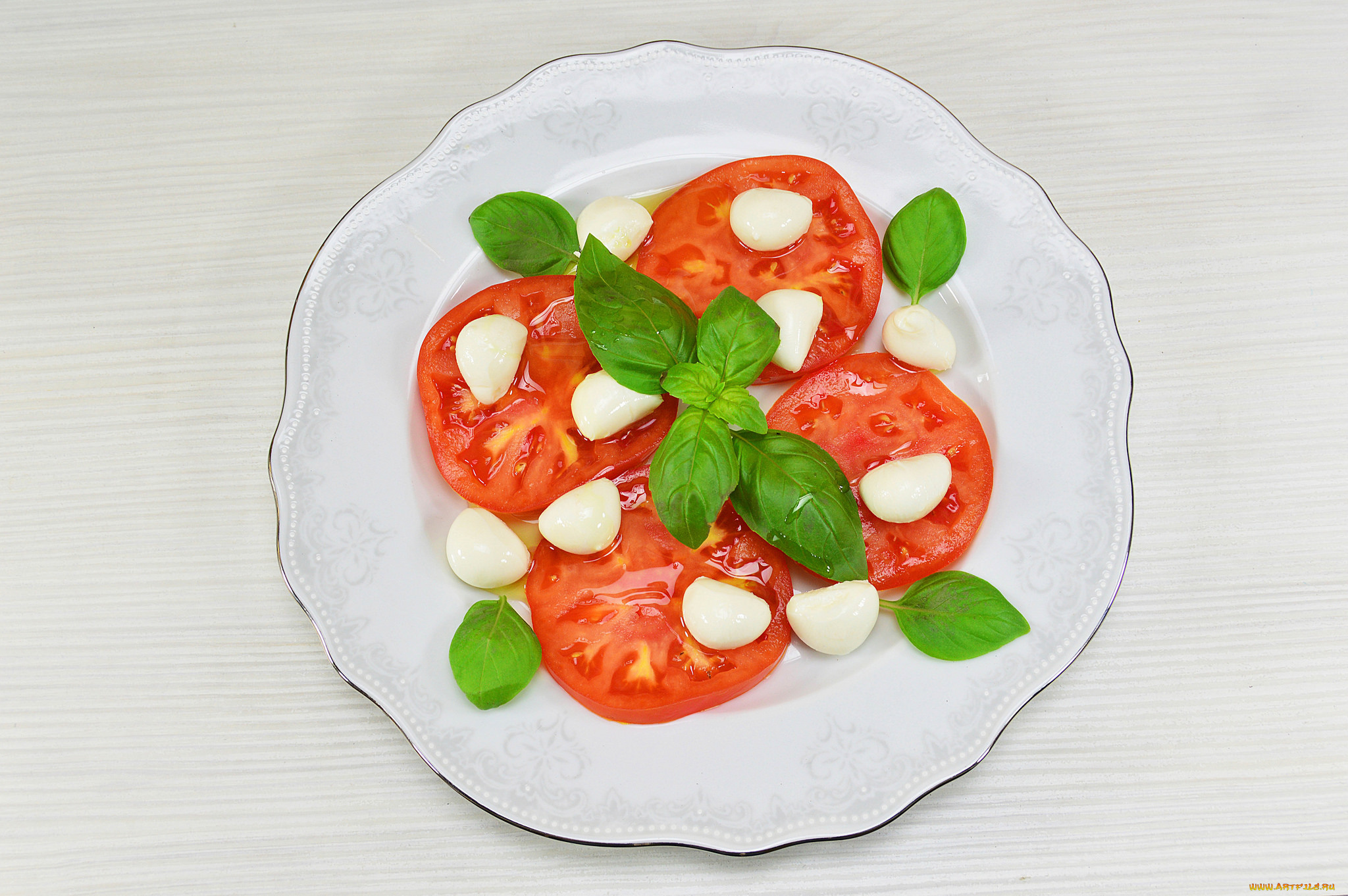 еда, помидоры, дольки, нарезка, зелень, томаты, томат