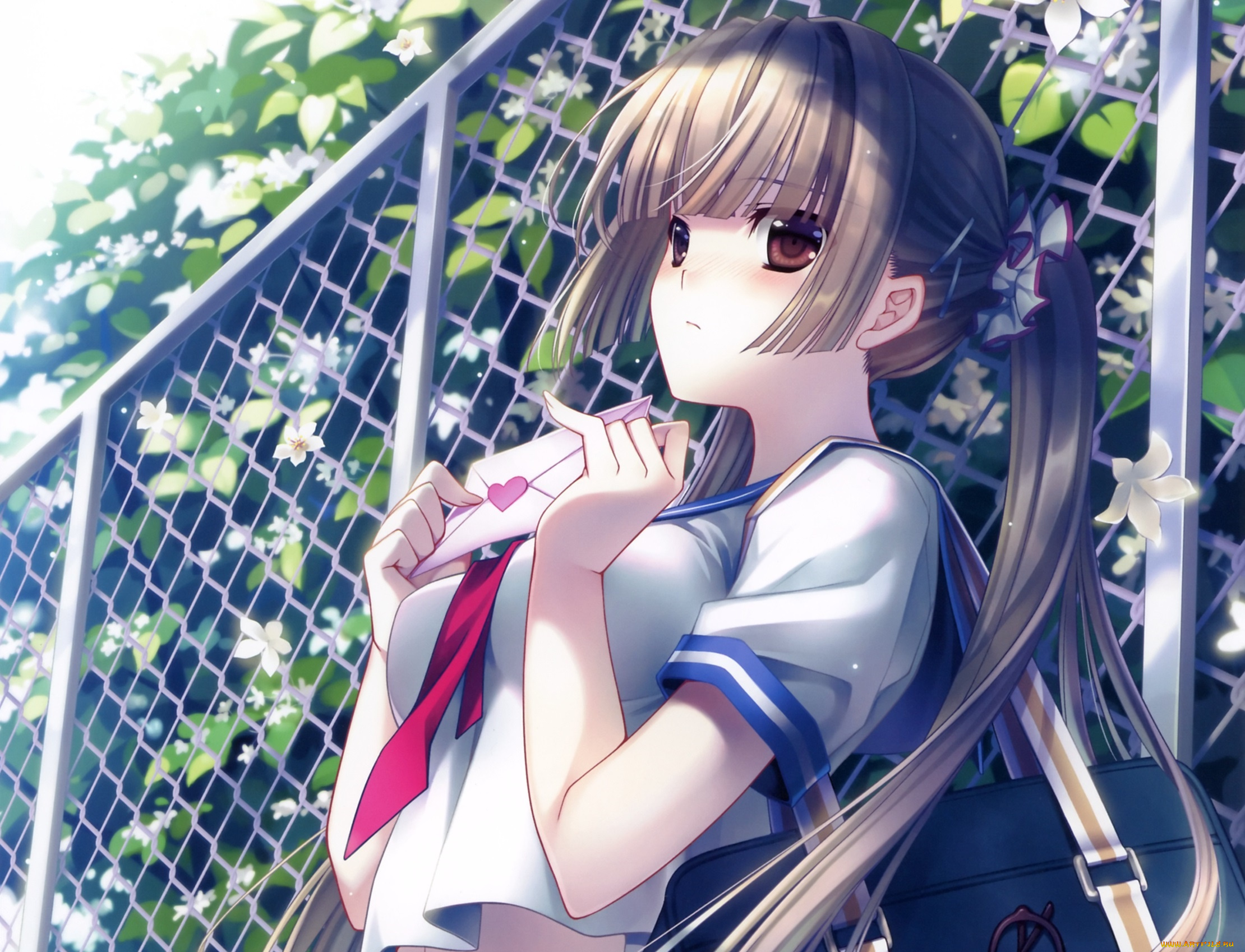 аниме, unknown, , другое, взгляд, девушка, фон