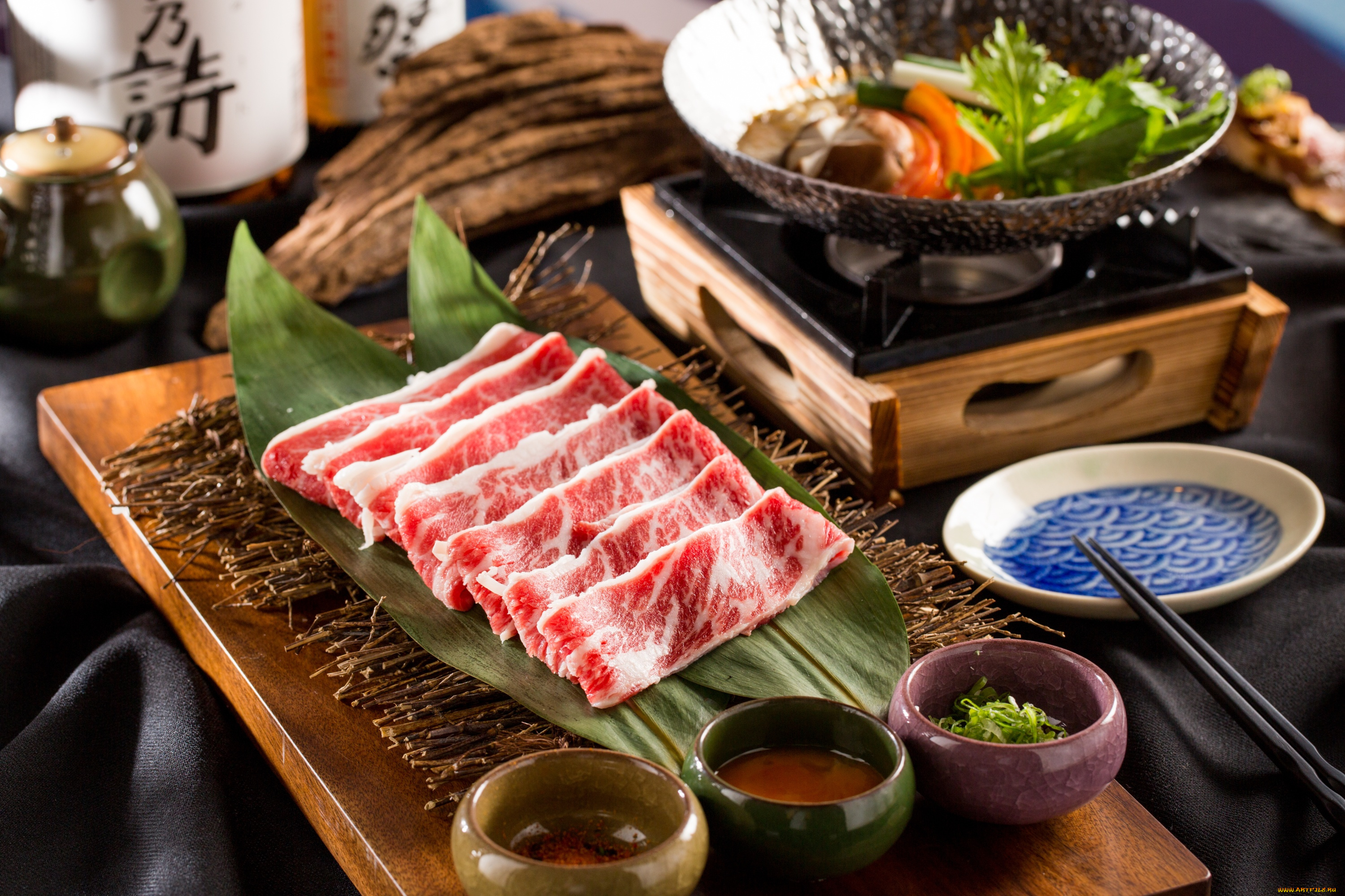 еда, разное, овощи, соус, мясо