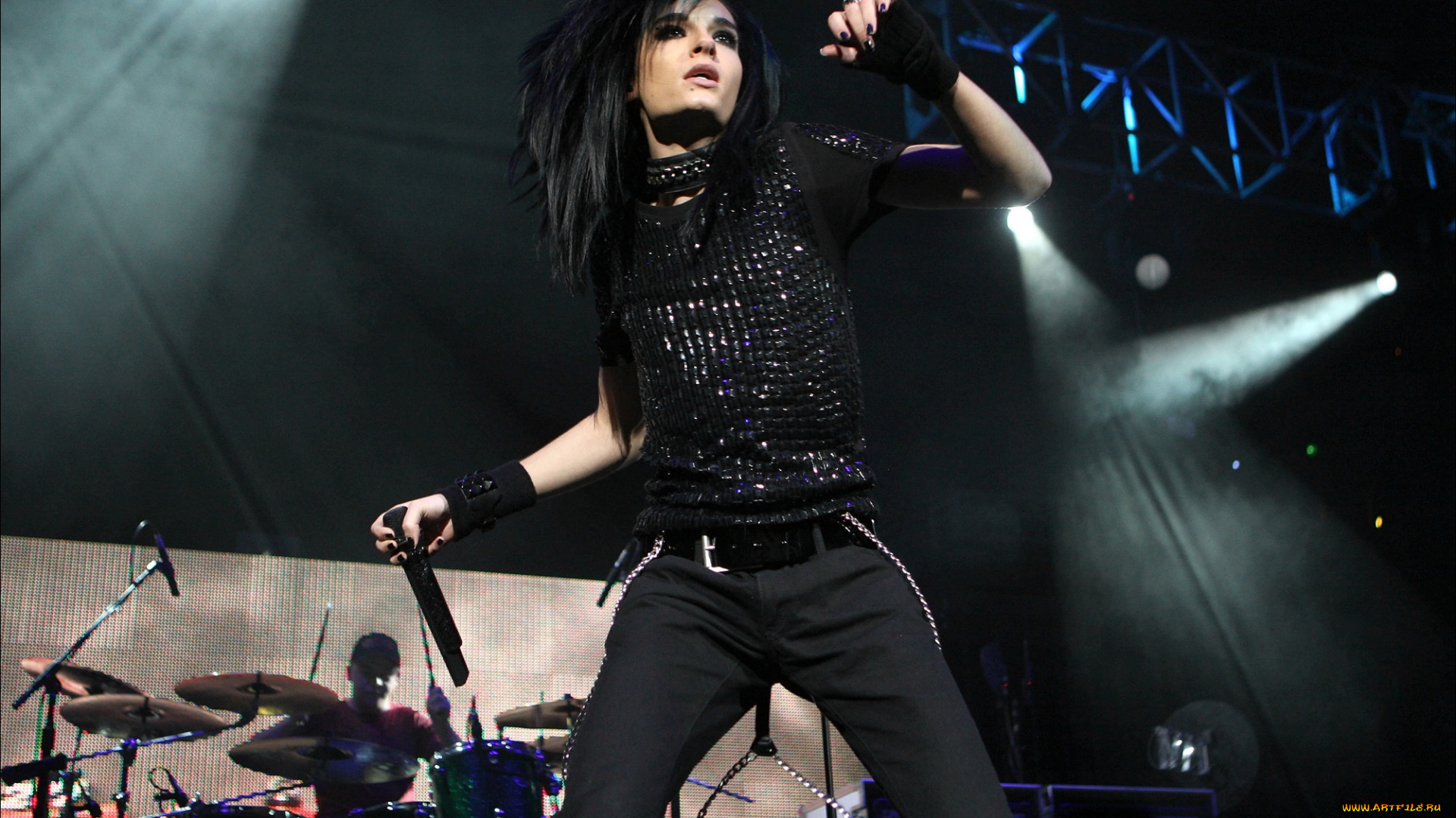 музыка, tokio, hotel, барабанщик, концерт, микрофон, солист, свет