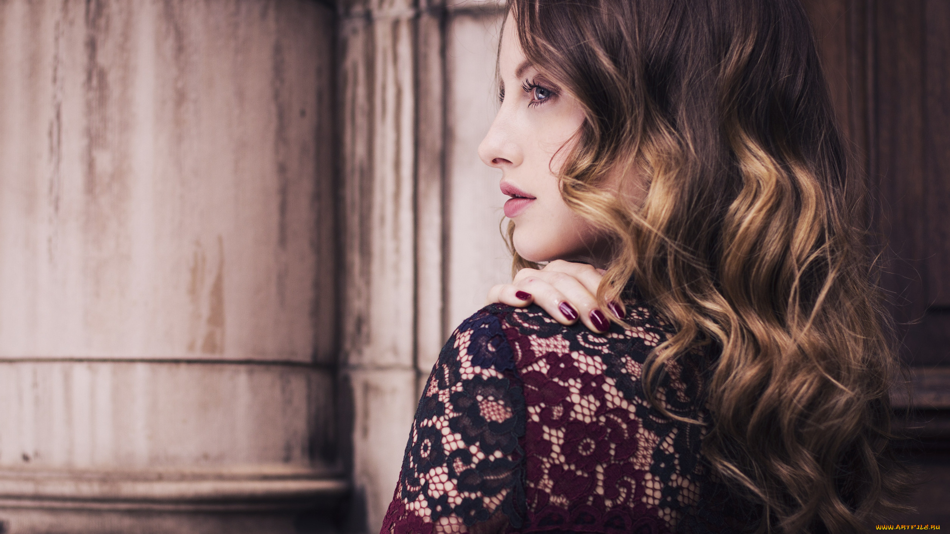 rosie, fortescue, девушки, лицо, кружева, профиль, актриса, rosie, fortescue