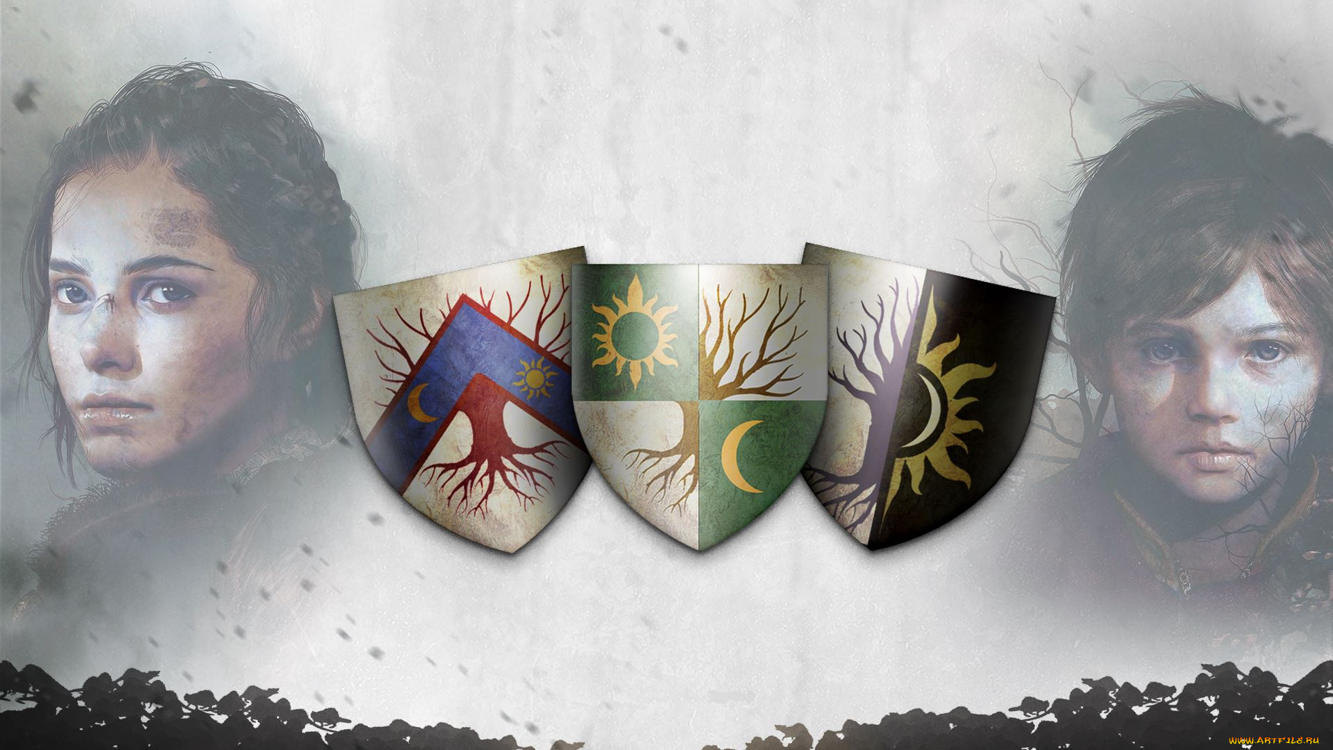 видео, игры, a, plague, tale, , innocence, щиты, лица, крысы, девушка, мальчик