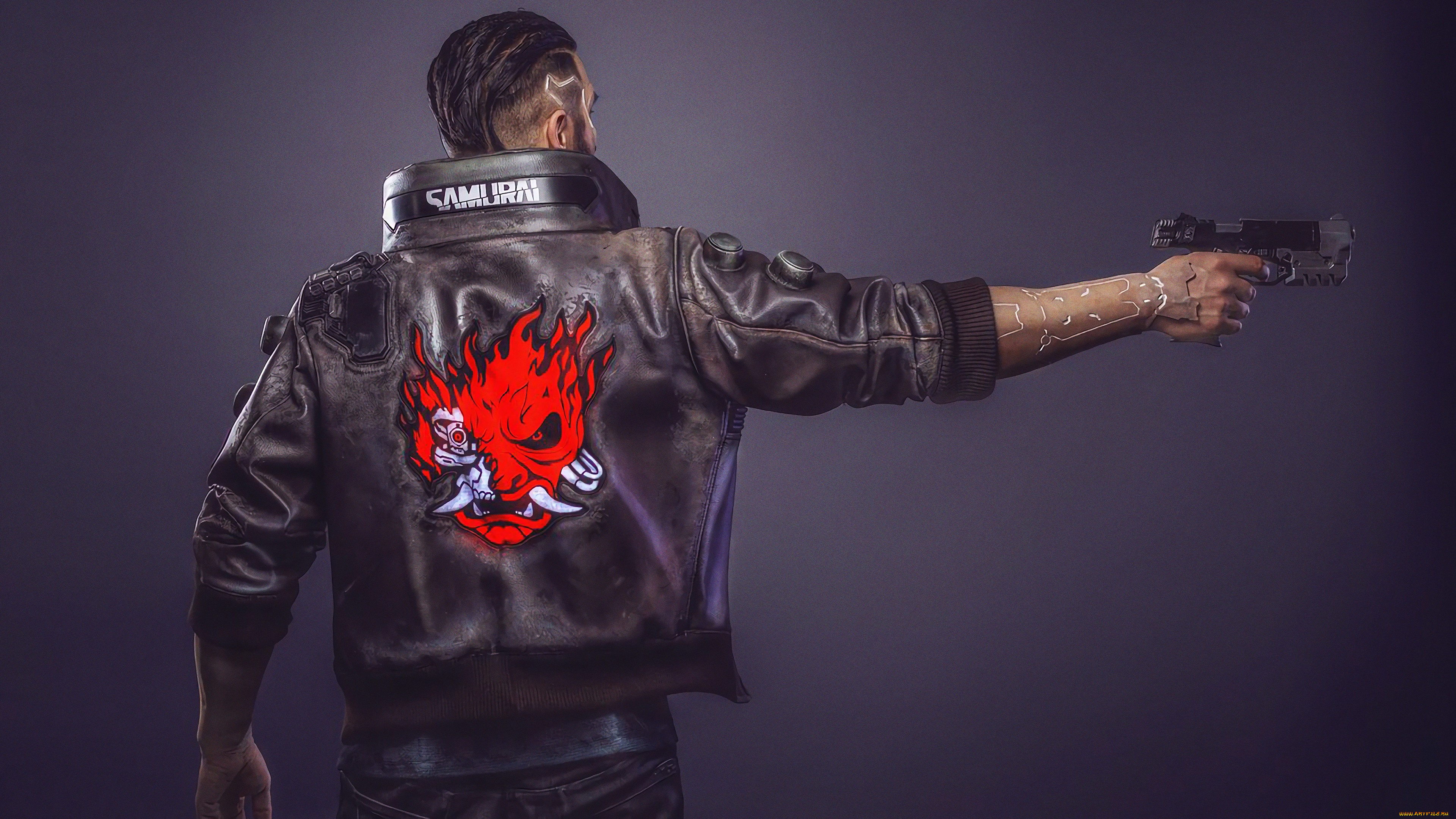 видео, игры, cyberpunk, 2077, куртка, пистолет, парень, киборг