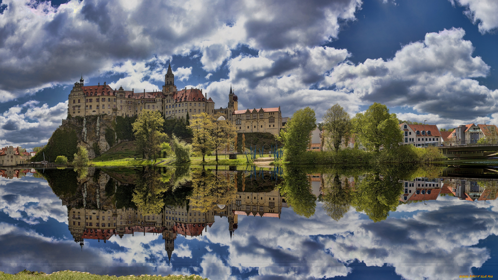 города, замки, германии, замок, зигмаринген, здание, архитектура, германия, баден, вюртемберг