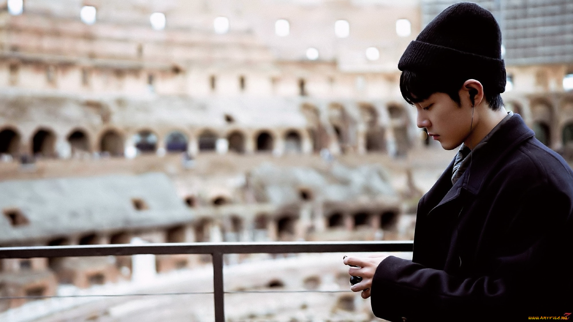 мужчины, xiao, zhan, актер, шапка, пальто, колизей