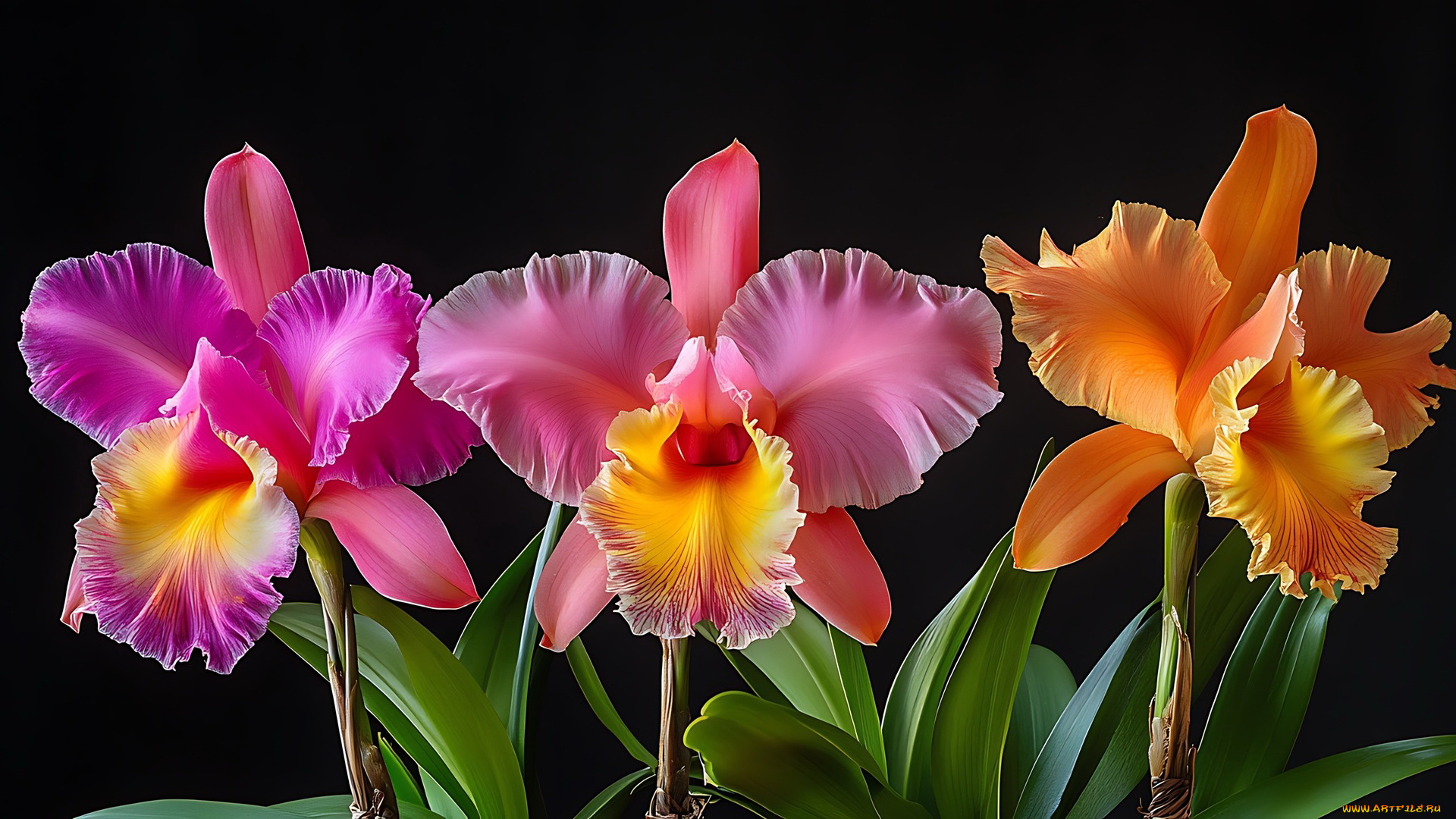 3д, графика, цветы, , flowers, орхидеи