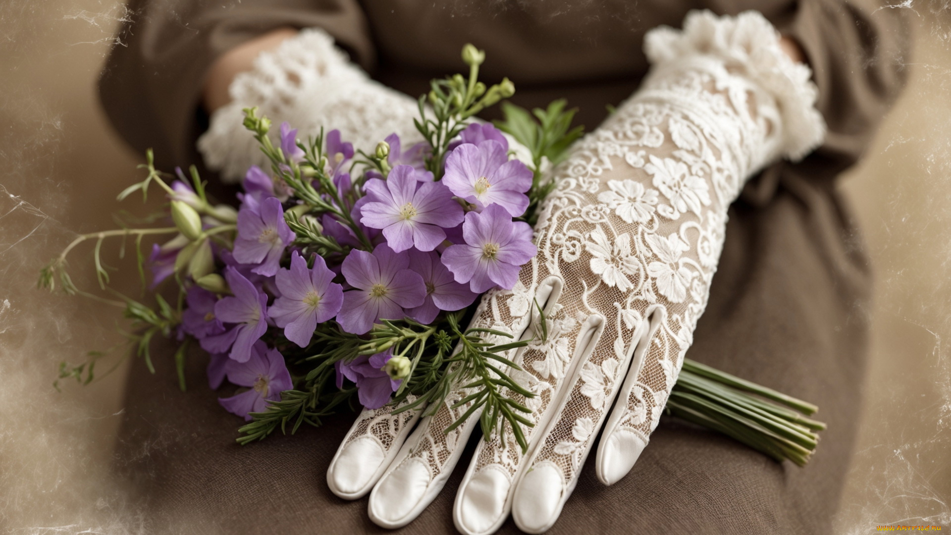 3д, графика, реализм, , realism, женские, руки, кружевные, перчатки, белые, букет