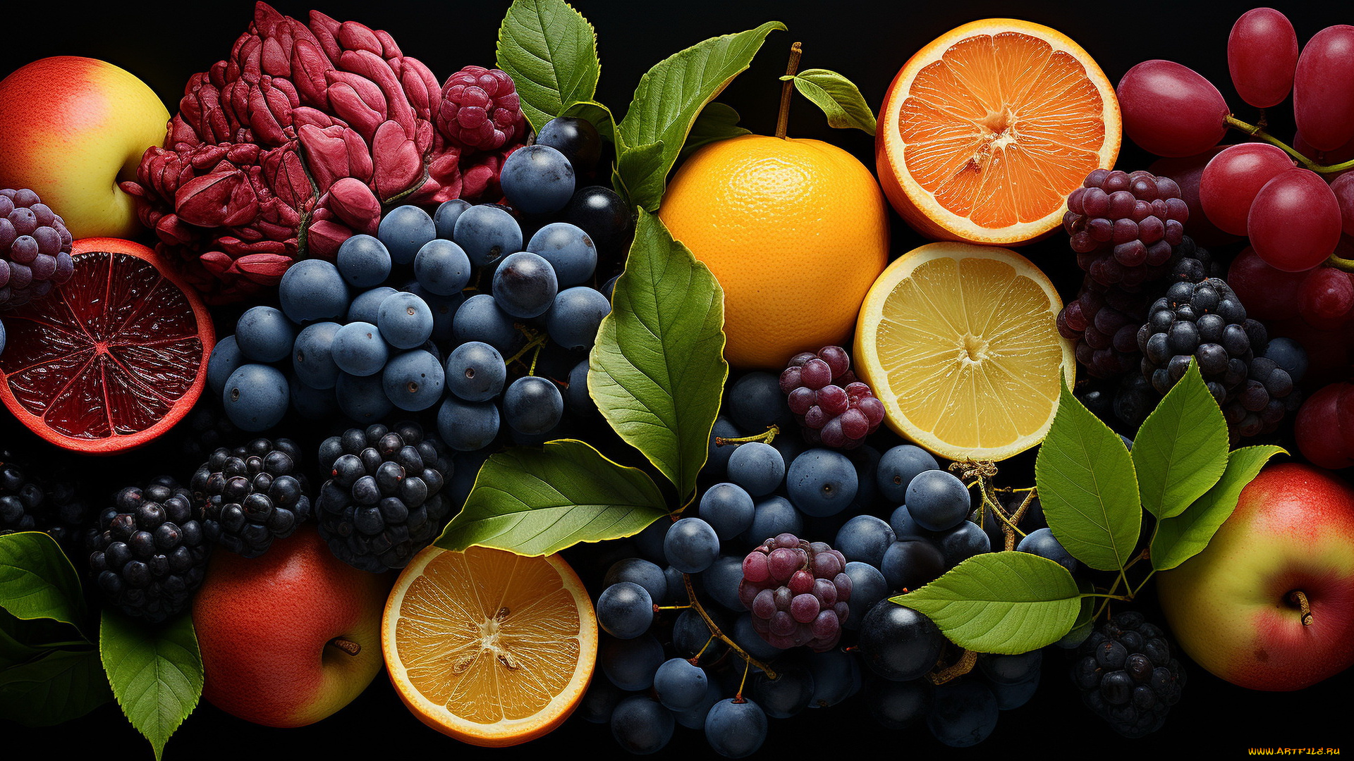 комп, , дизайн, 3д, графика, еда-, food, фрукты, ягоды