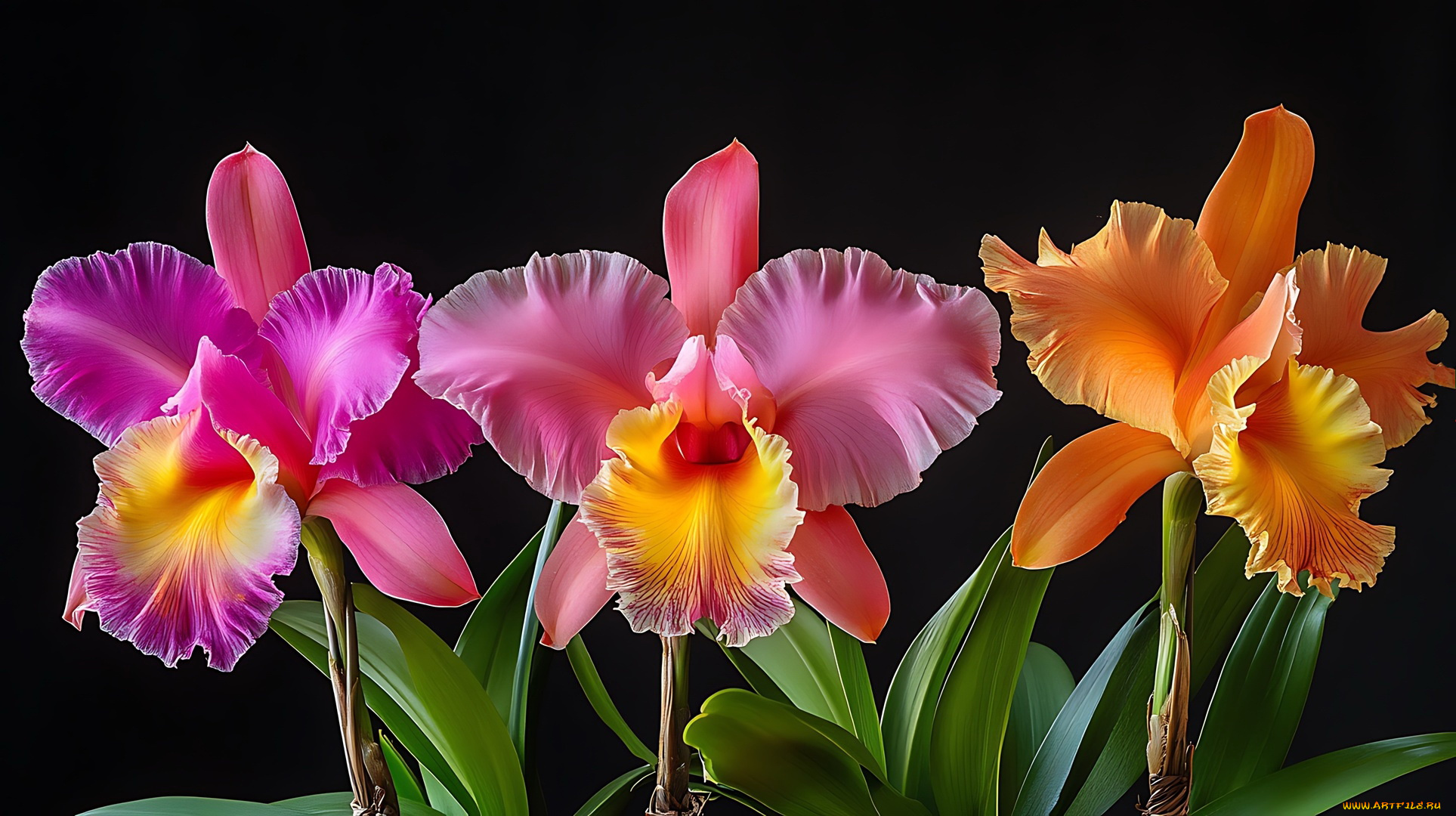 3д, графика, цветы, , flowers, орхидеи