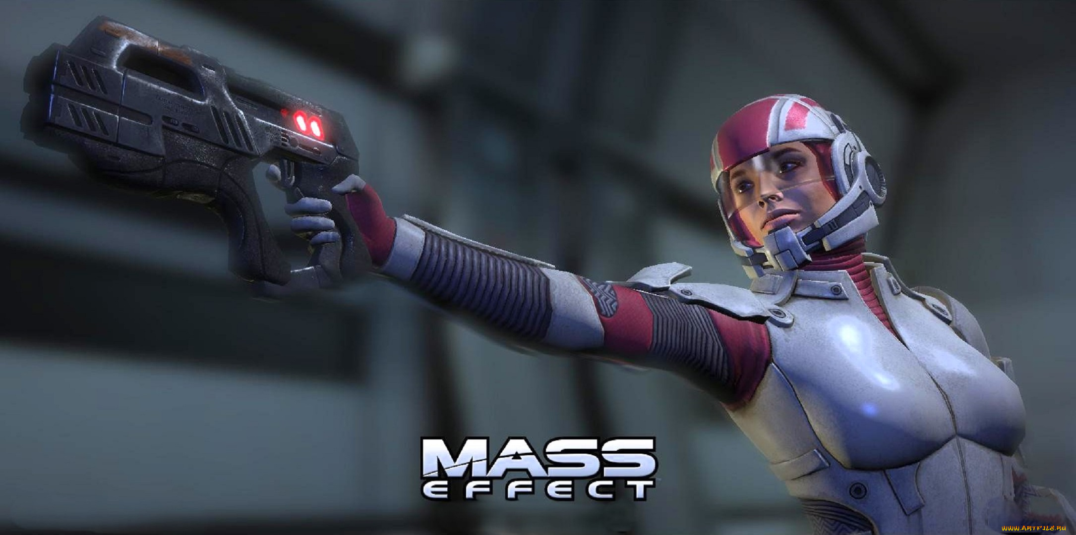 видео, игры, mass, effect, женщина, оружие, шлем, костюм