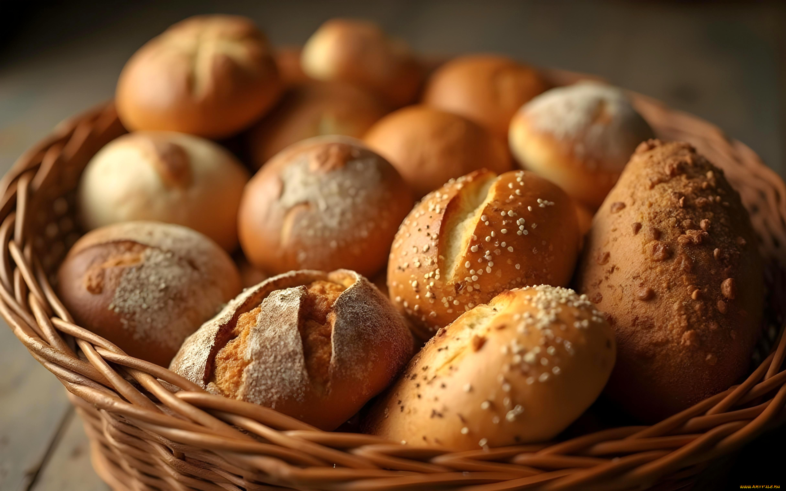 3д, графика, еда-, food, корзинка, булочки, свежая, выпечка