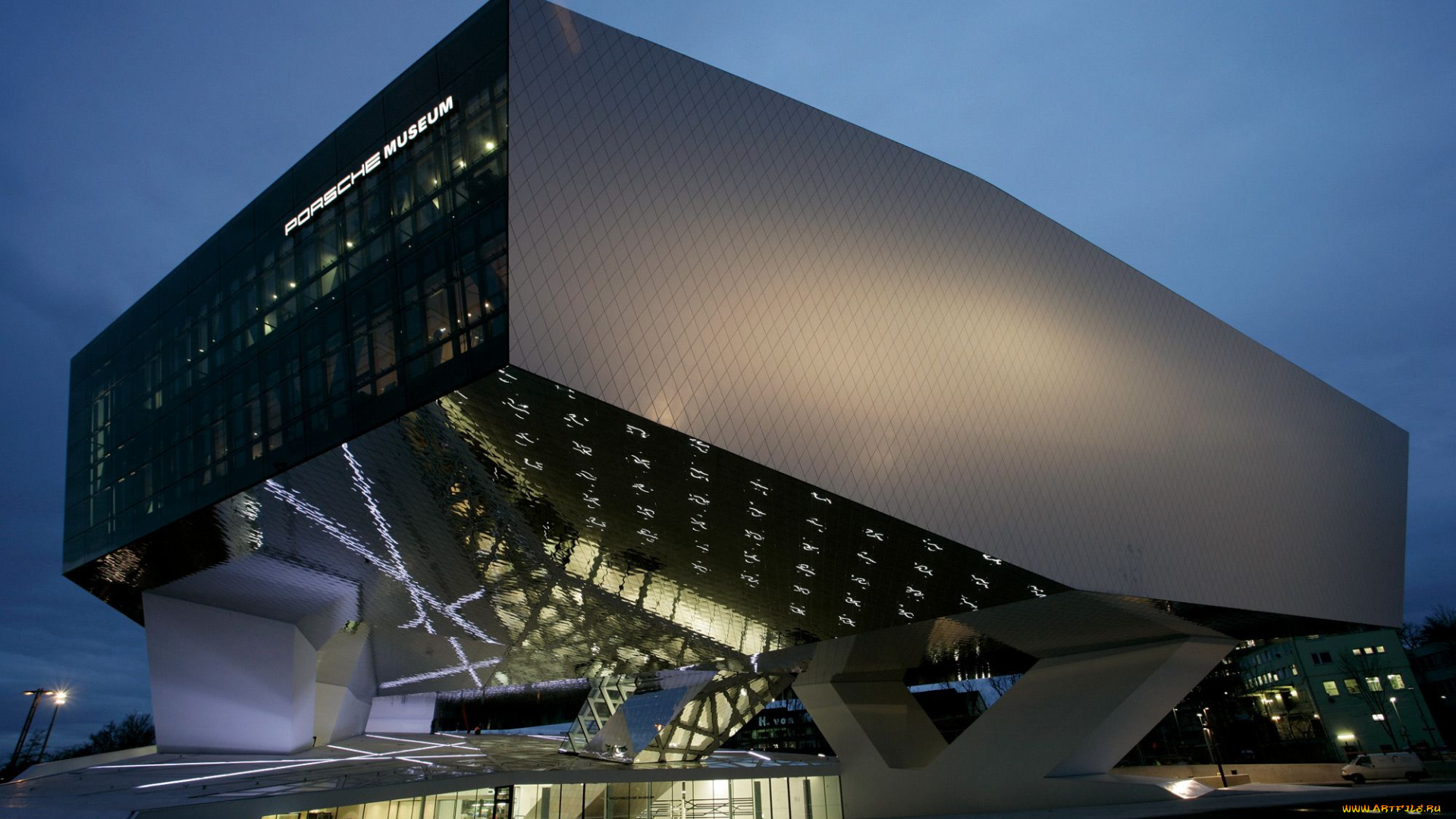 porsche, museum, города, здания, дома