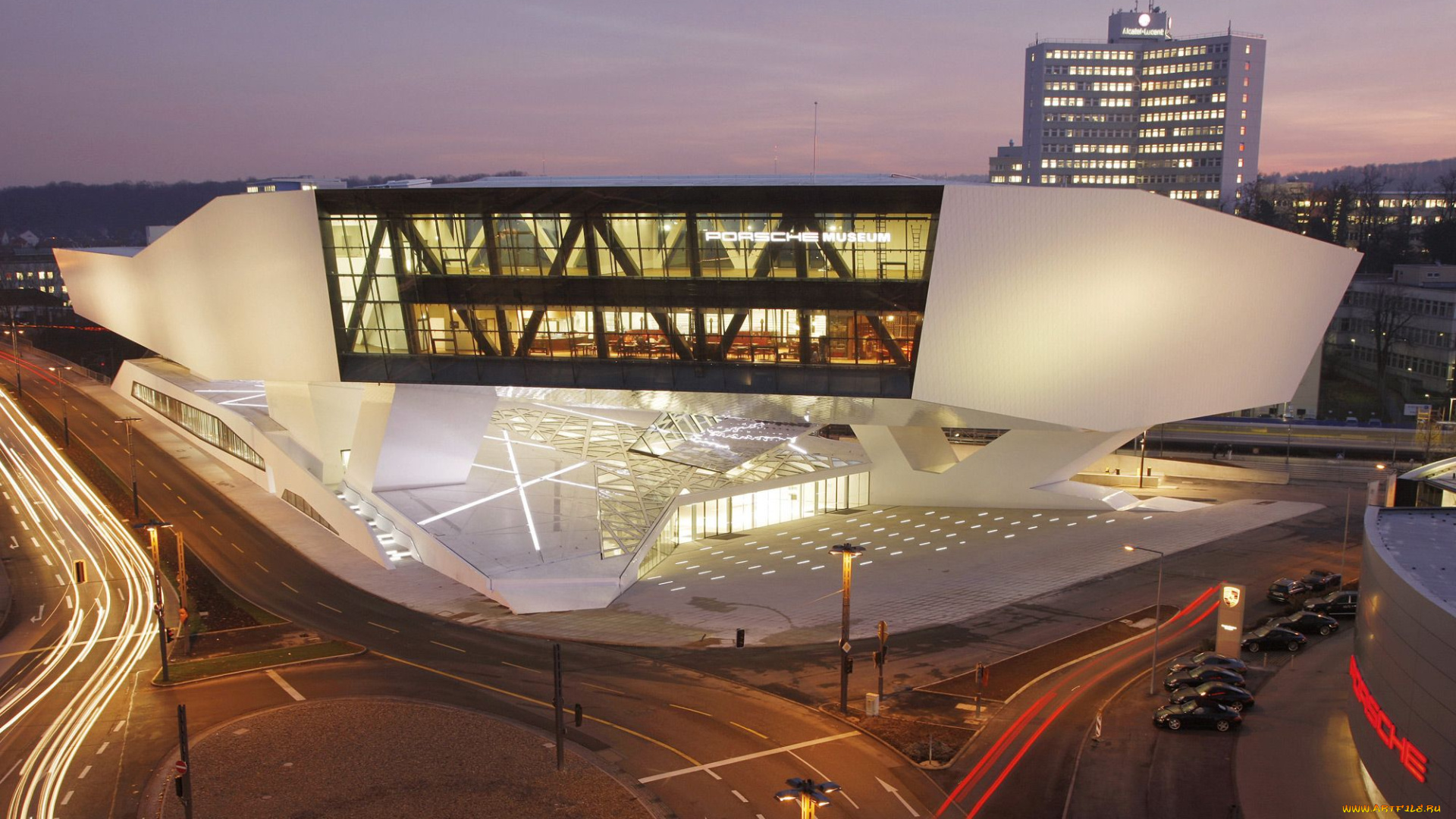 porsche, museum, города, здания, дома