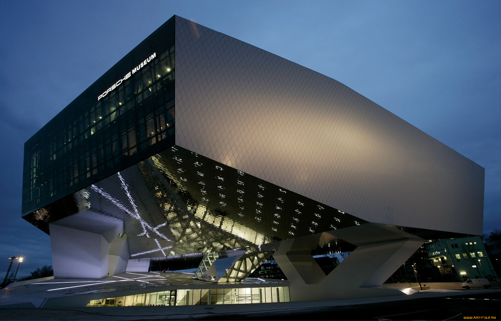 porsche, museum, города, здания, дома