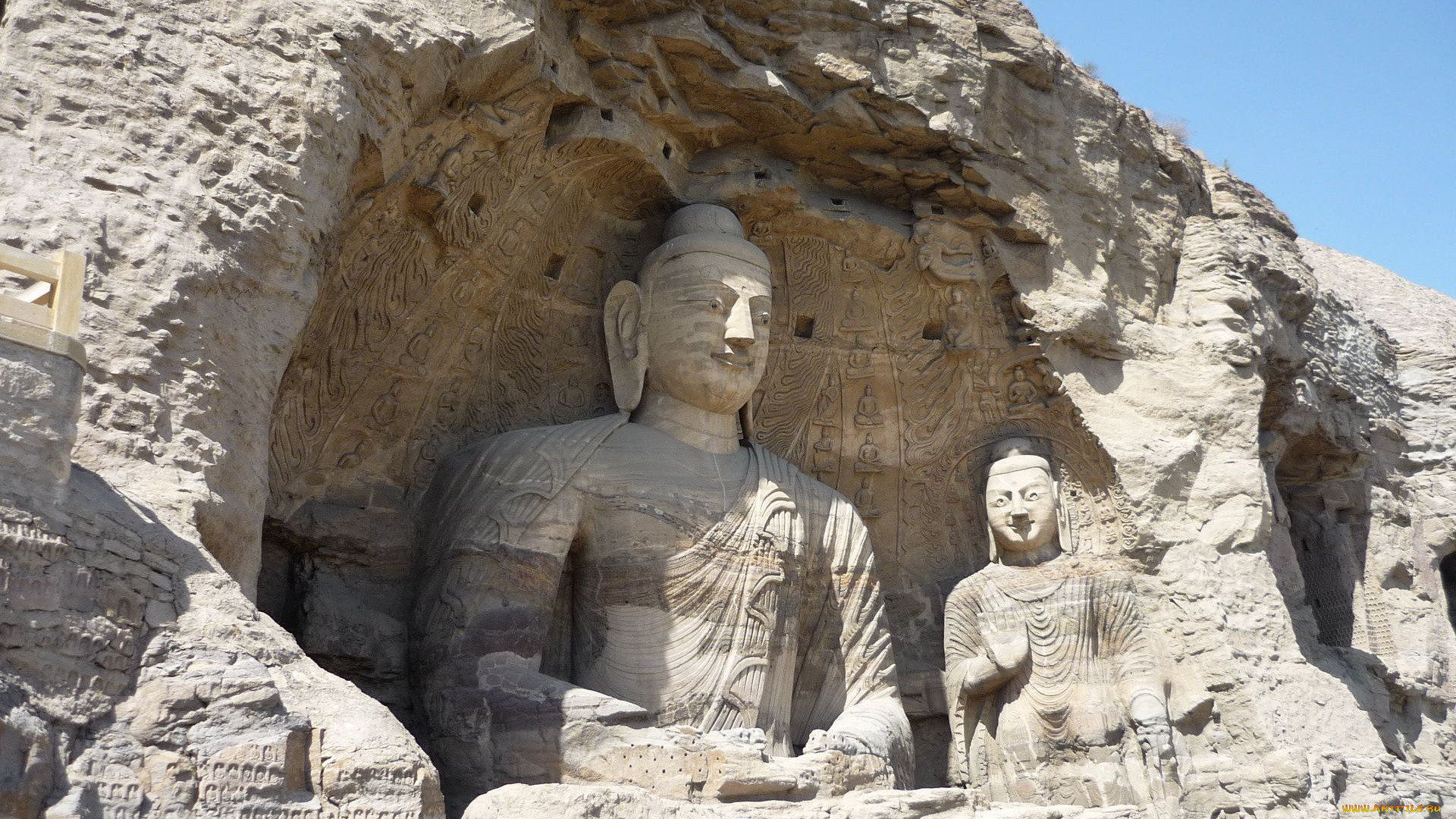 города, исторические, архитектурные, памятники, скала, будда